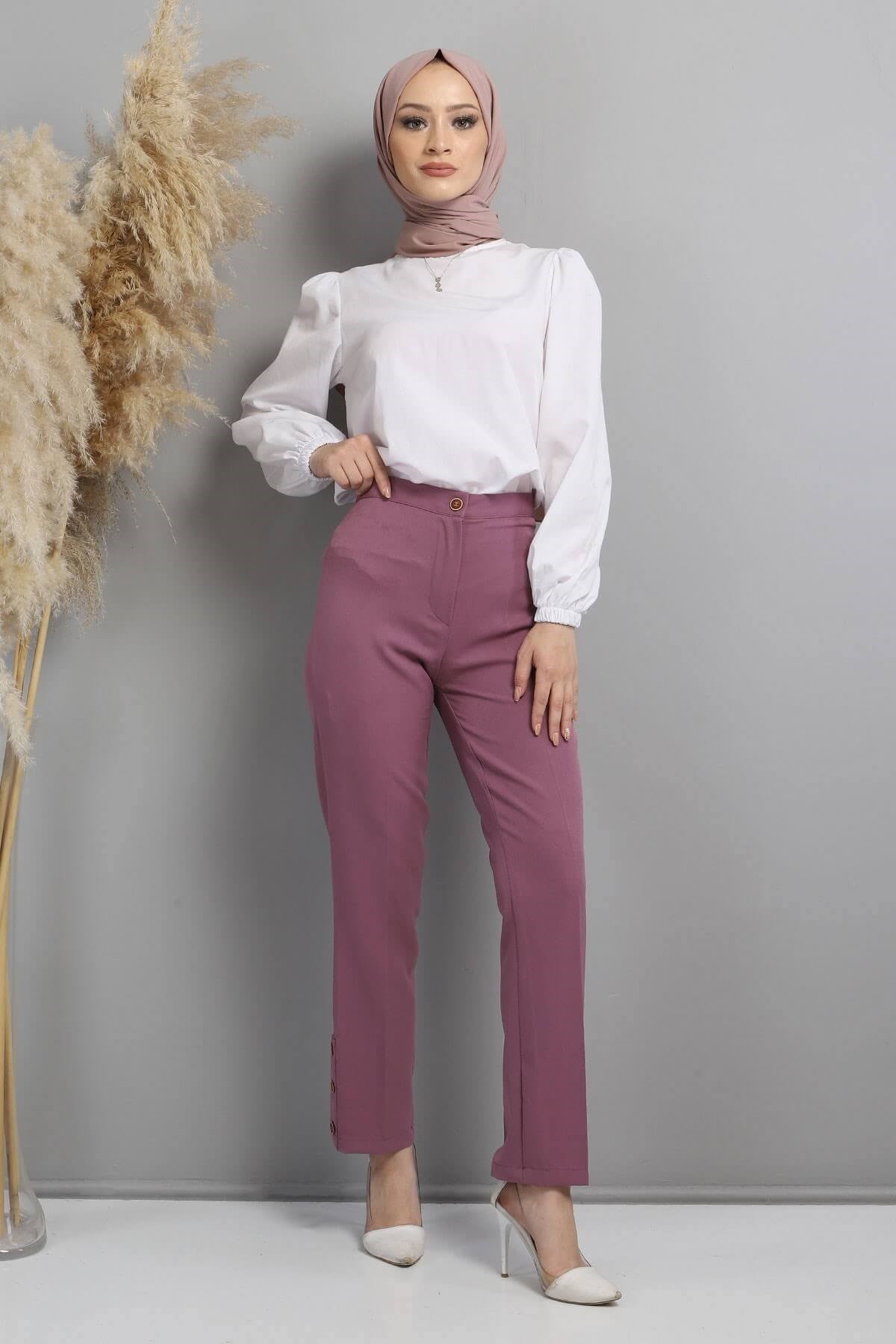 Kumaş Pantolon Lila 10630