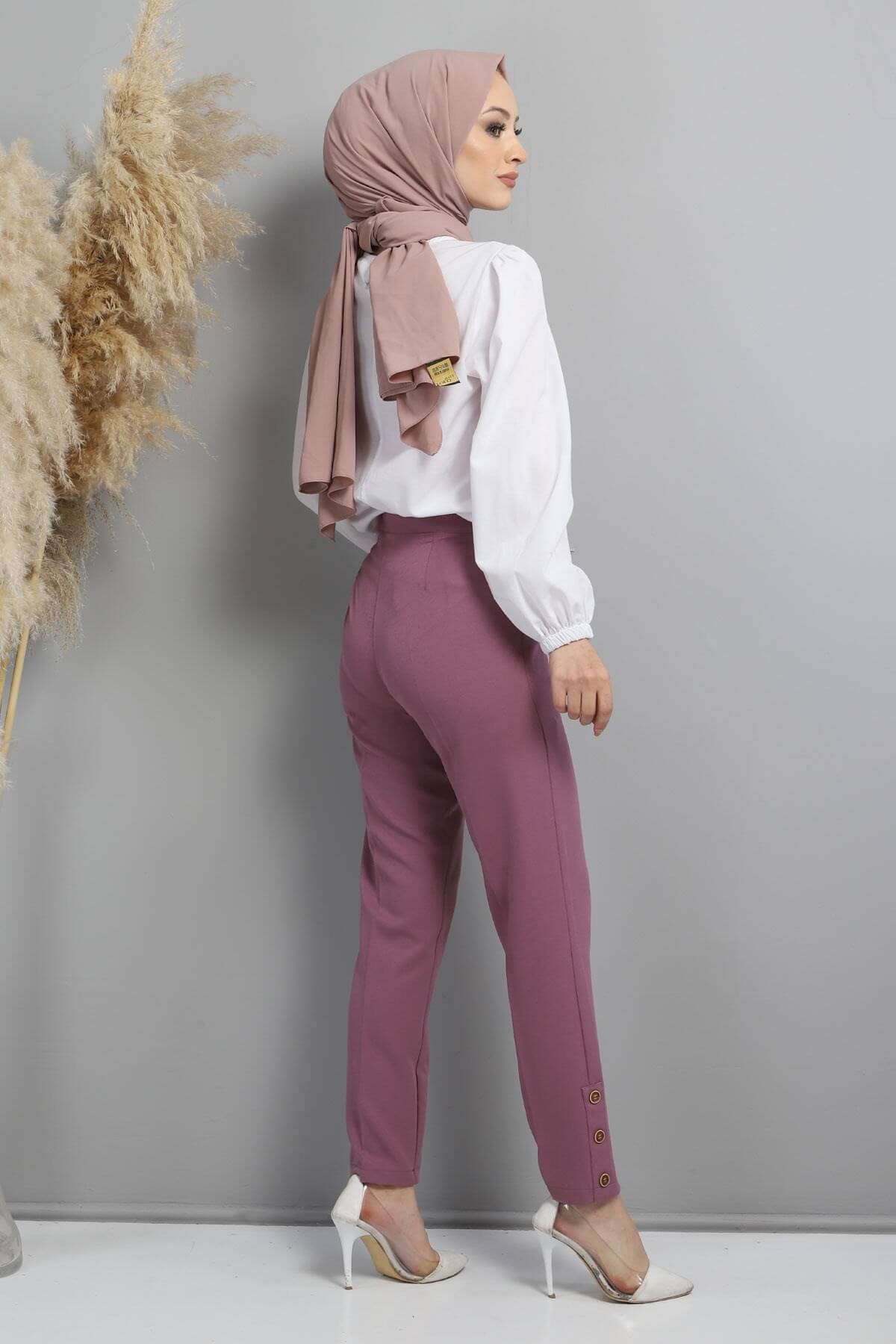 Kumaş Pantolon Lila 10630