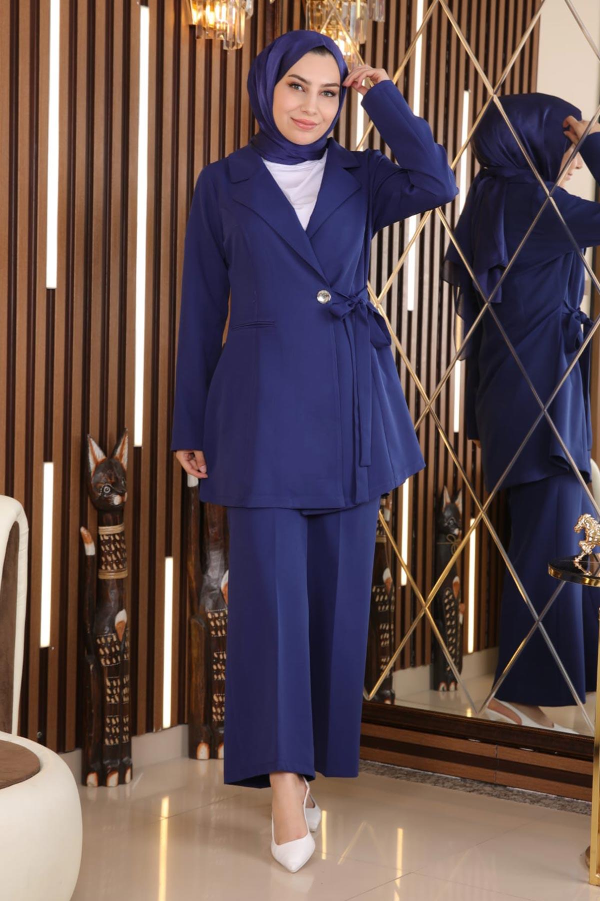 Kuşak Detaylı Takım İndigo İndigo MSW19106-2