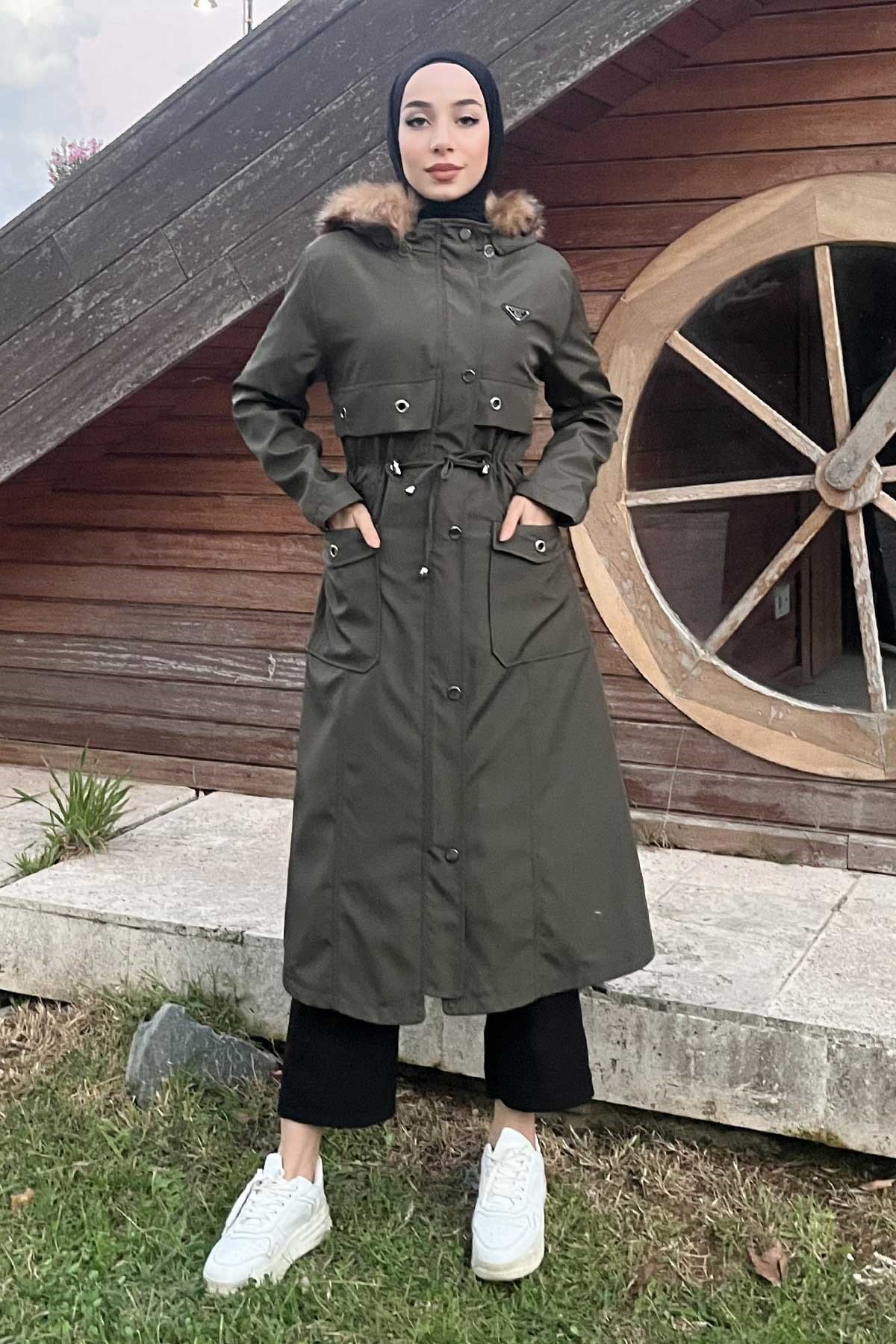 Kuşgözü Detaylı Detaylı Armalı Mont Haki 10354