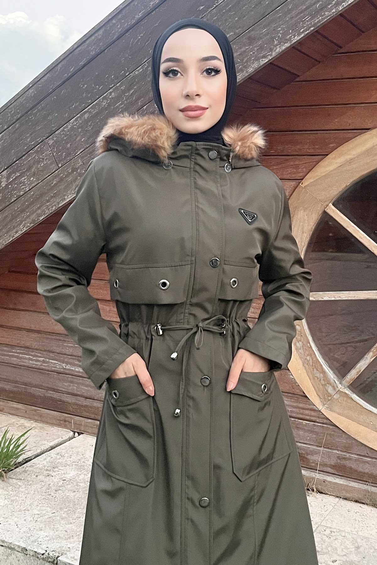 Kuşgözü Detaylı Detaylı Armalı Mont Haki 10354