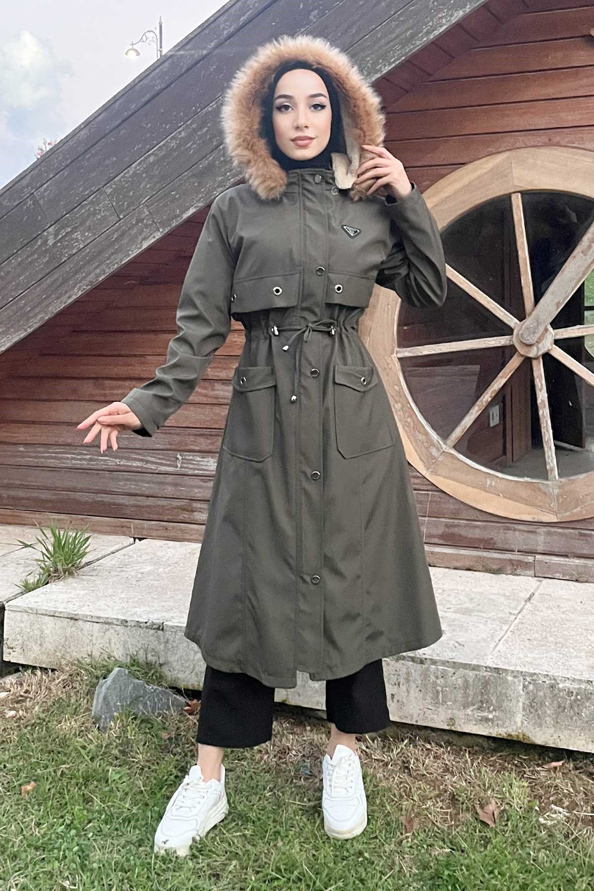 Kuşgözü Detaylı Detaylı Armalı Mont Haki 10354