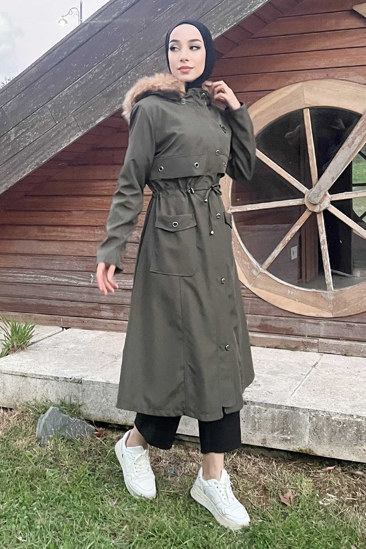 Kuşgözü Detaylı Detaylı Armalı Mont Haki 10354