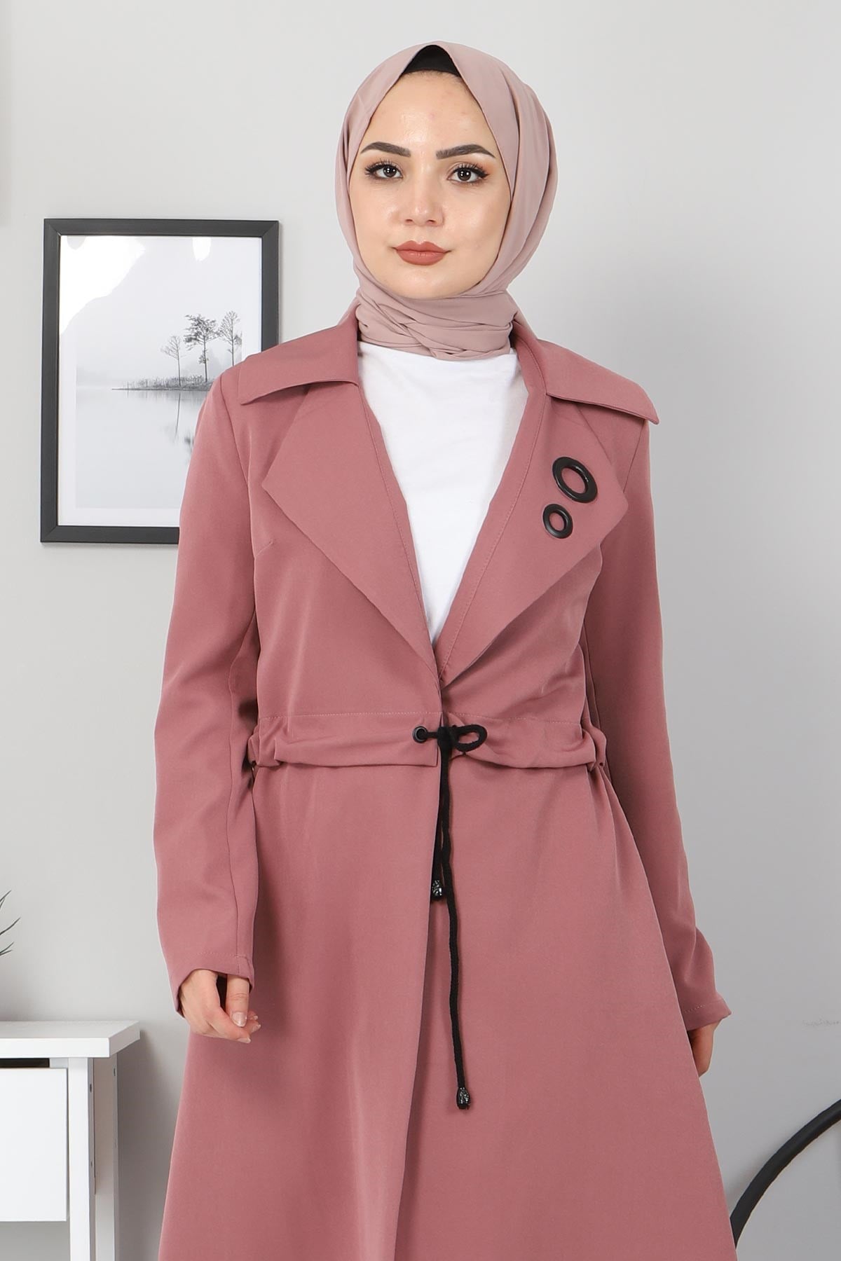 Kuşgözü Detaylı Kap Gül Kurusu 10774