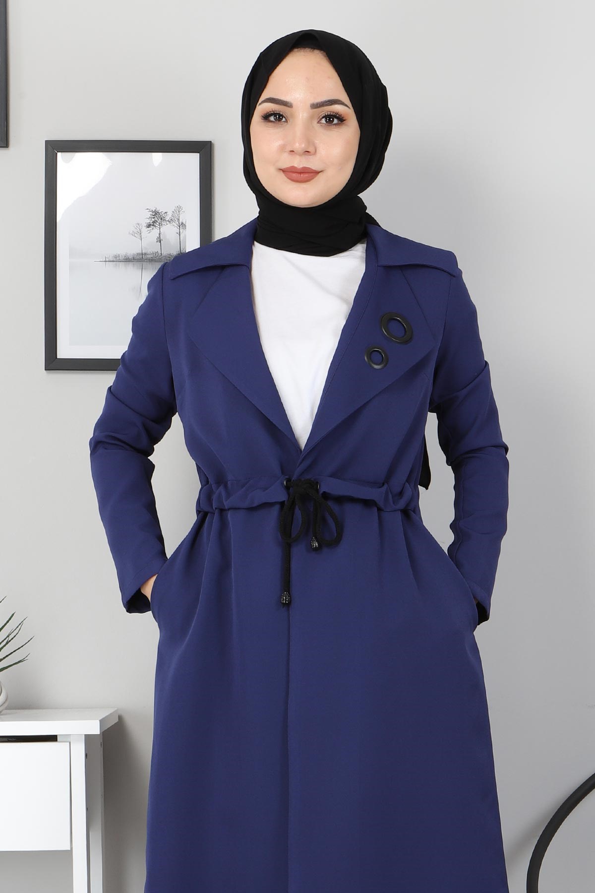 Kuşgözü Detaylı Kap İndigo 10774