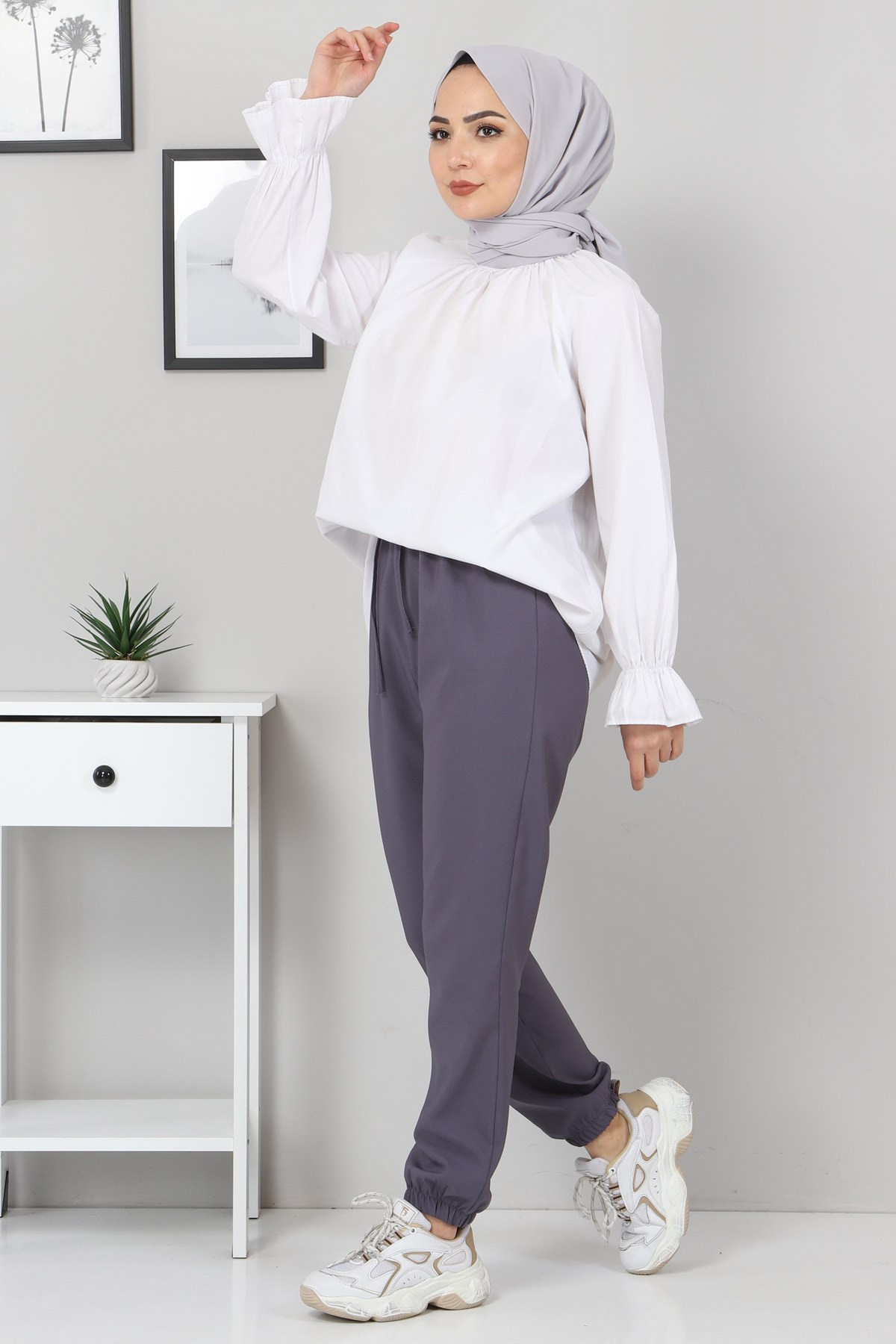 Lastik Detaylı Pantolon Antrasit 10266