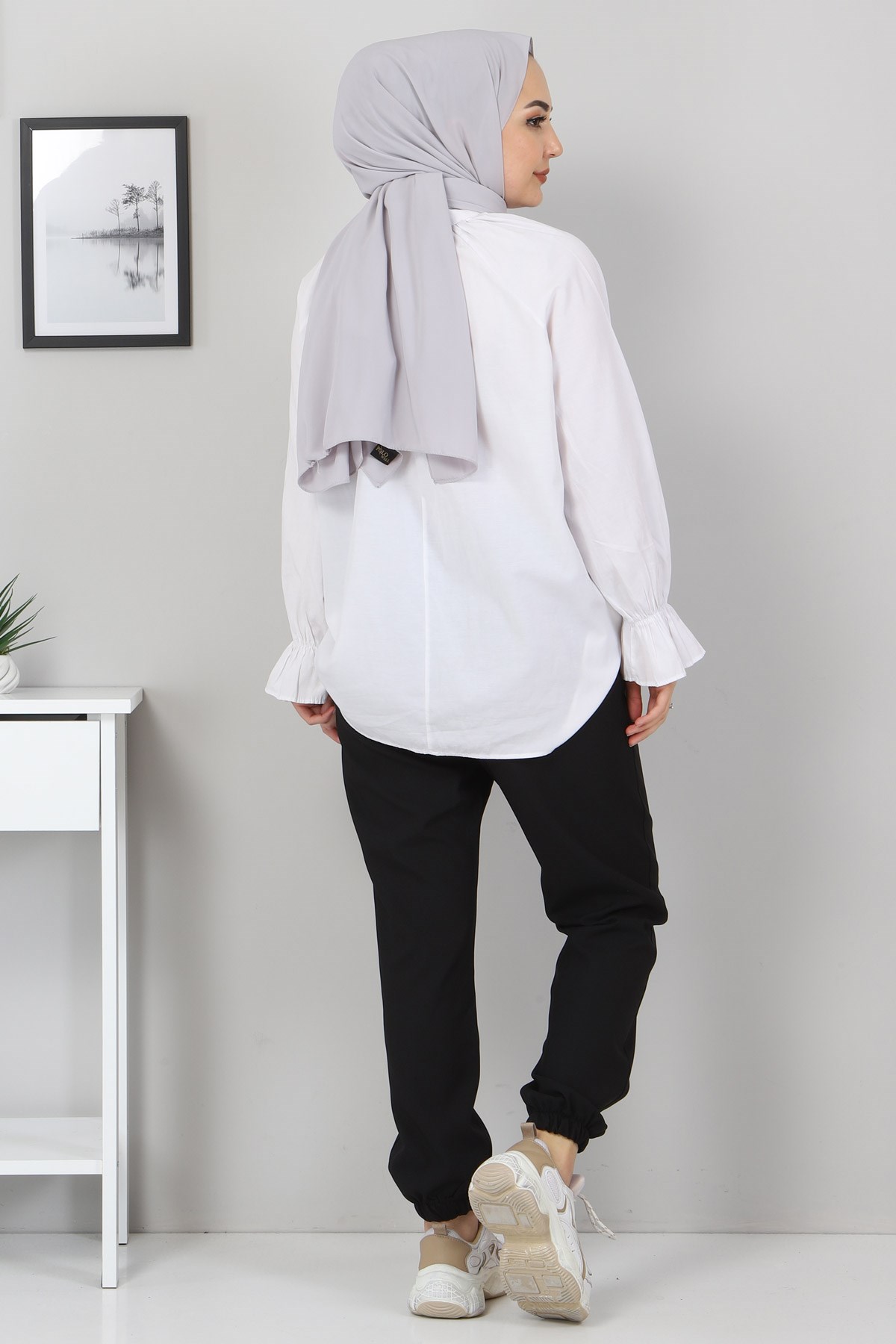 Lastik Detaylı Pantolon Siyah 10266