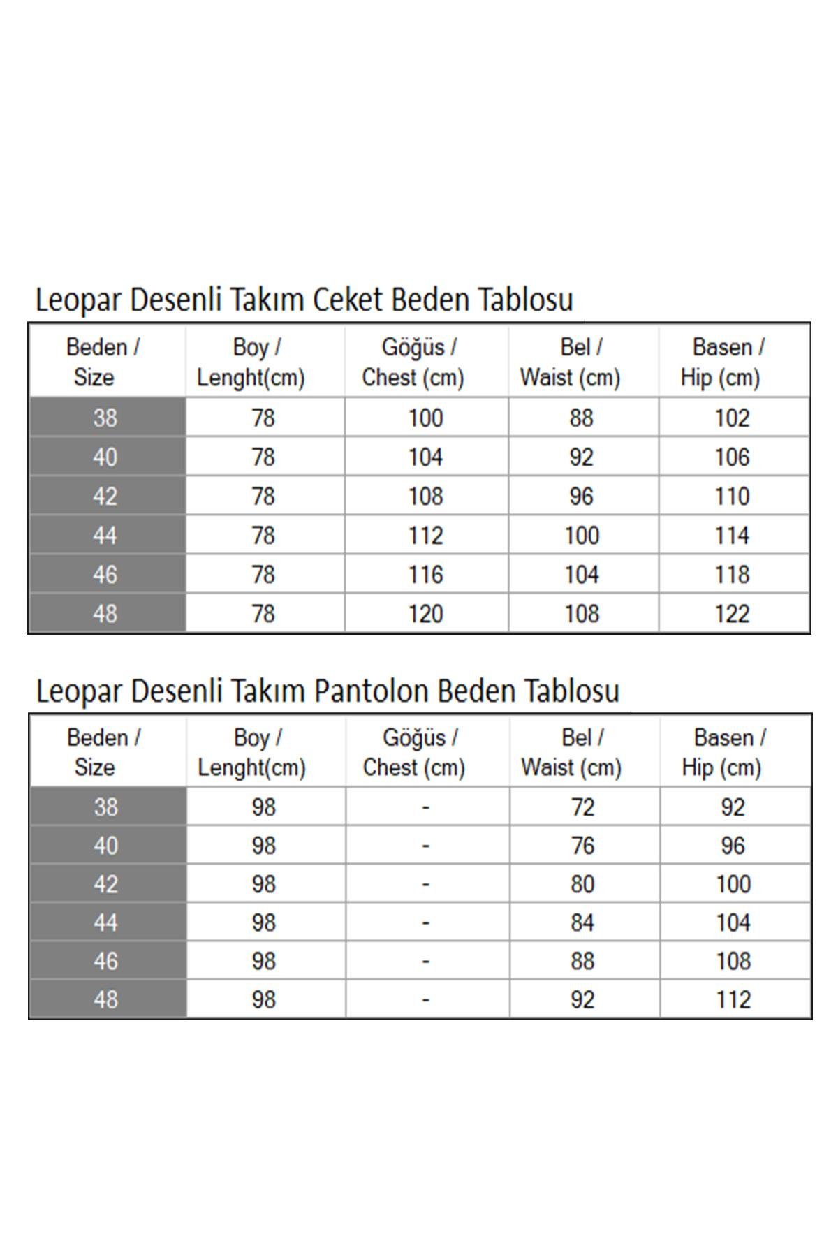 Leopar Desenli Takım Siyah 19218