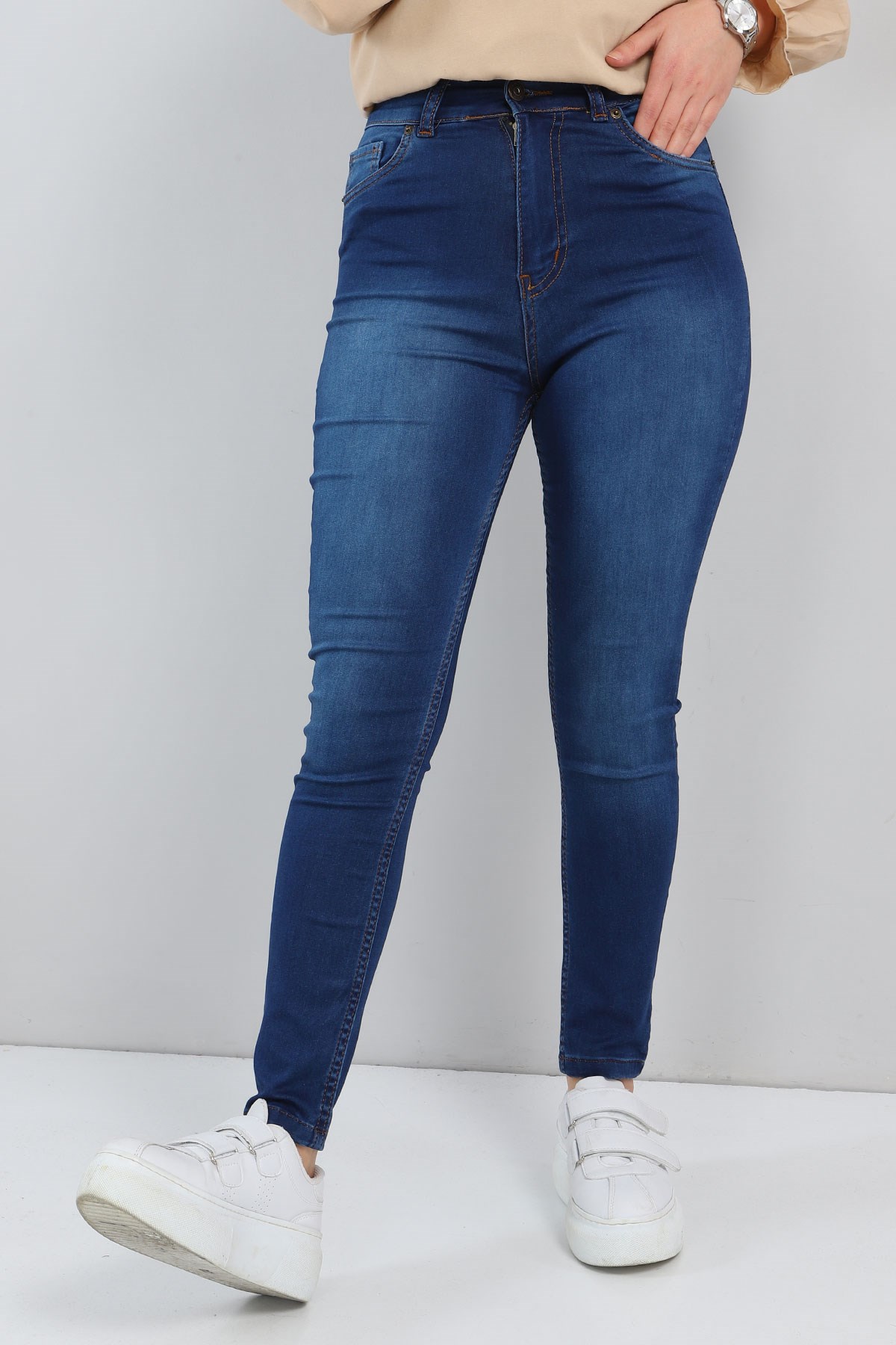 Likralı Kot Pantolon Açık Kot 6012