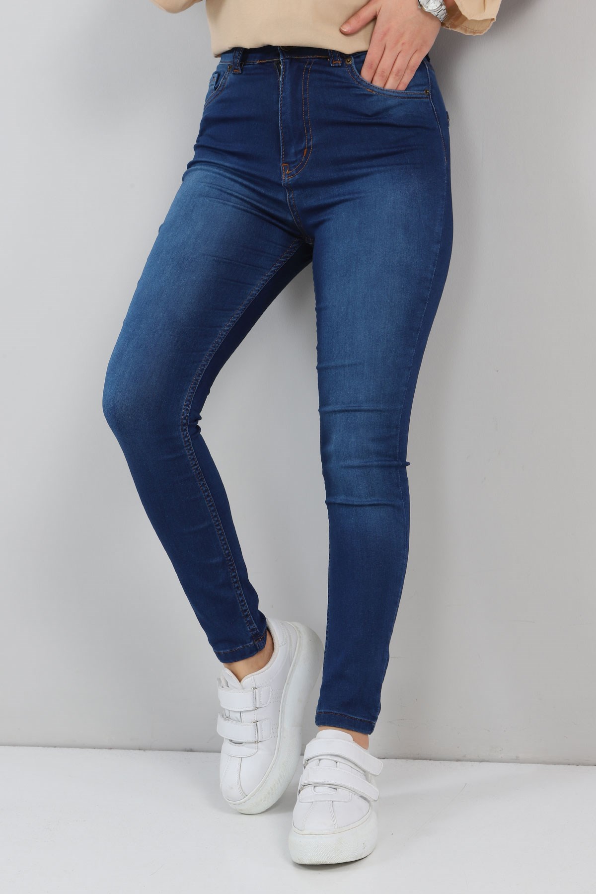 Likralı Kot Pantolon Açık Kot 6012