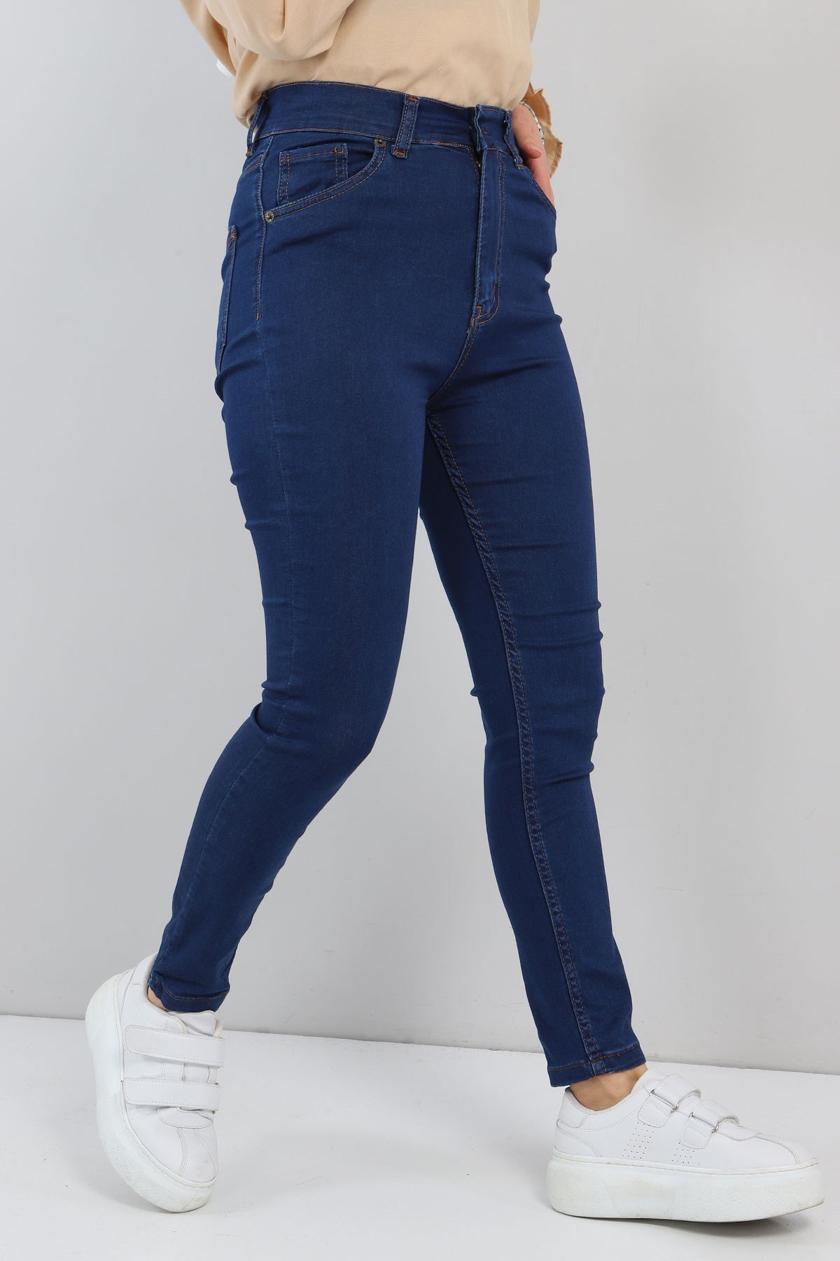 Likralı Kot Pantolon Koyu Kot 6012