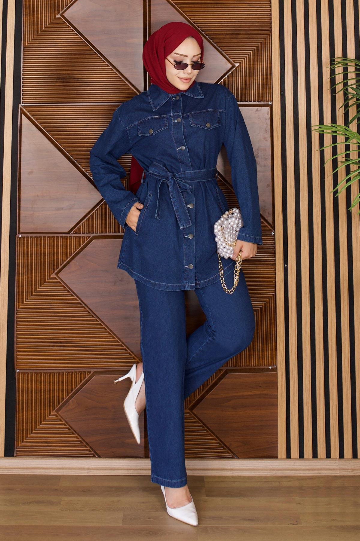 Luna Denim Takım Koyu Mavi 19299
