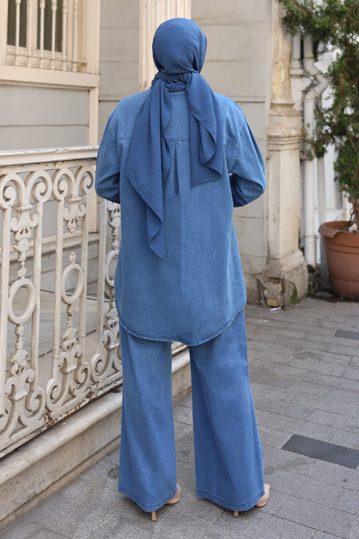 Meysa Oversize Denim Takım Açık Mavi 19302