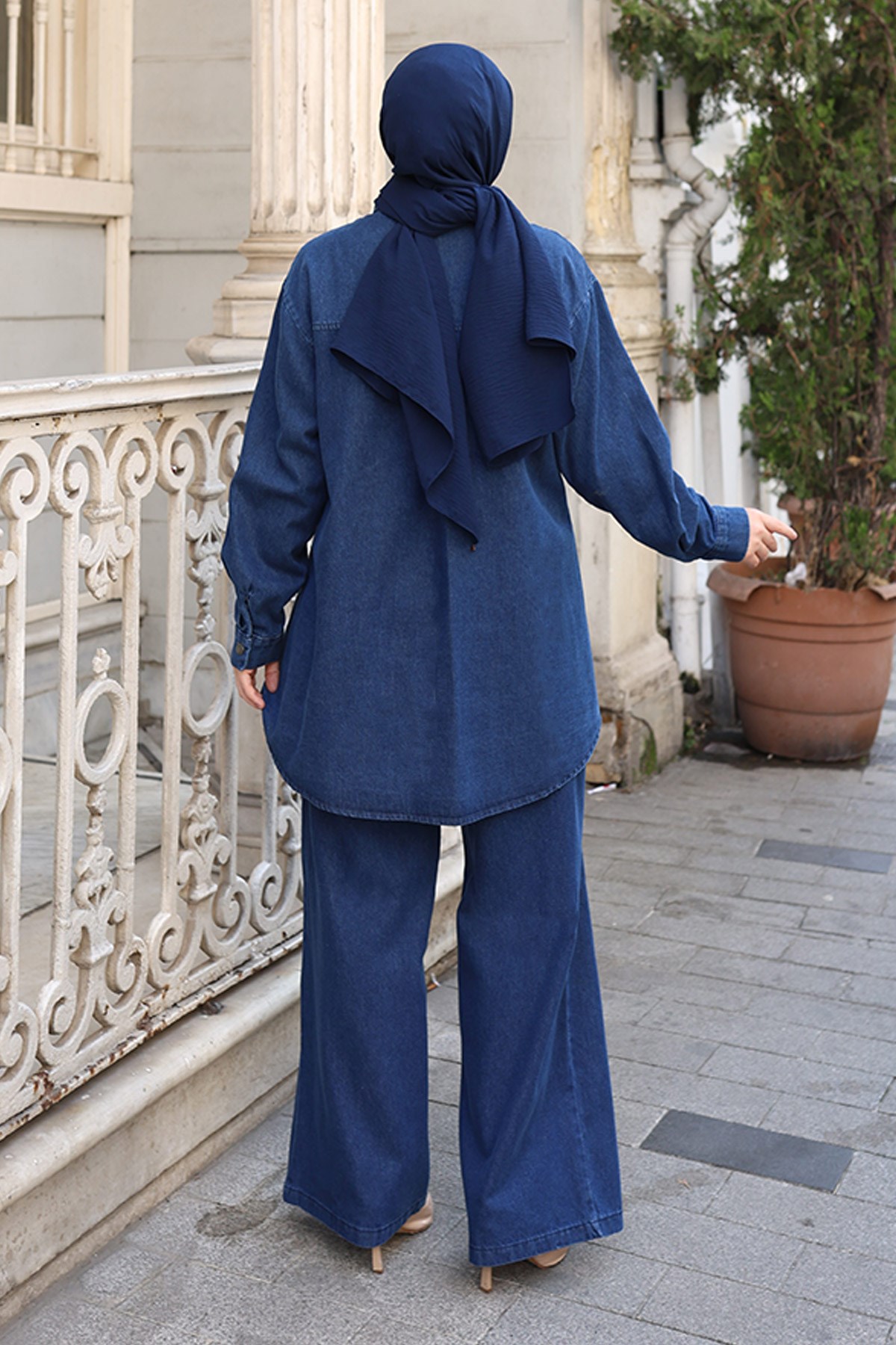Meysa Oversize Denim Takım Koyu Mavi 19302