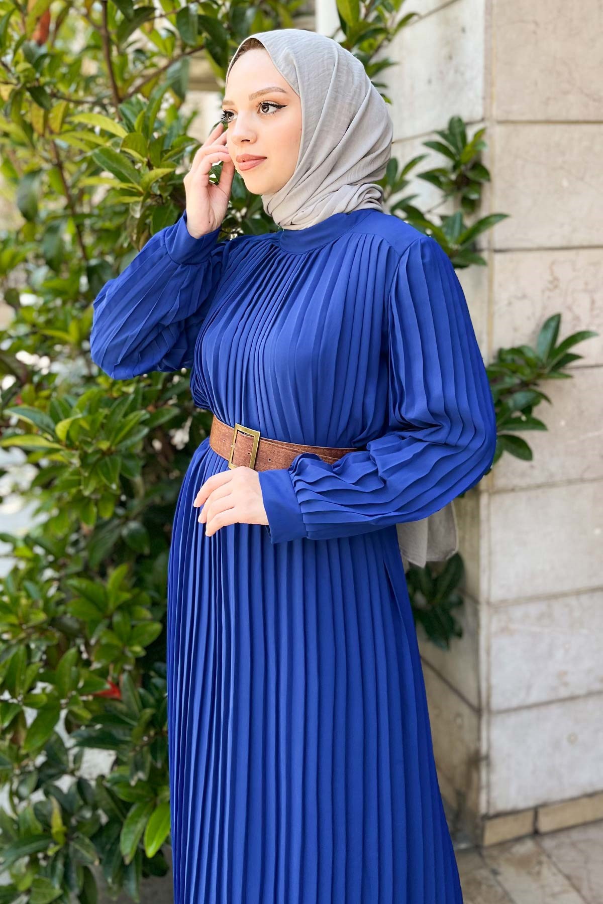 Piliseli Kemerli Abiye İndigo 16400