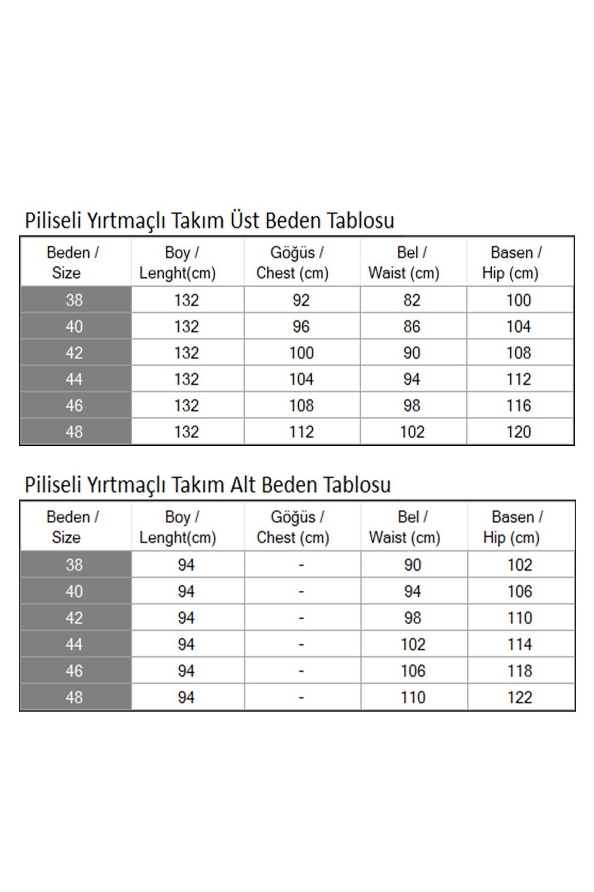 Piliseli Yırtmaçlı Takım İndigo İndigo MSW19239-3