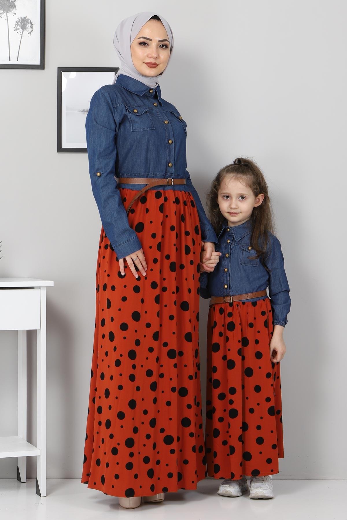Puantiyeli Anne Elbise Kiremit 10764-8