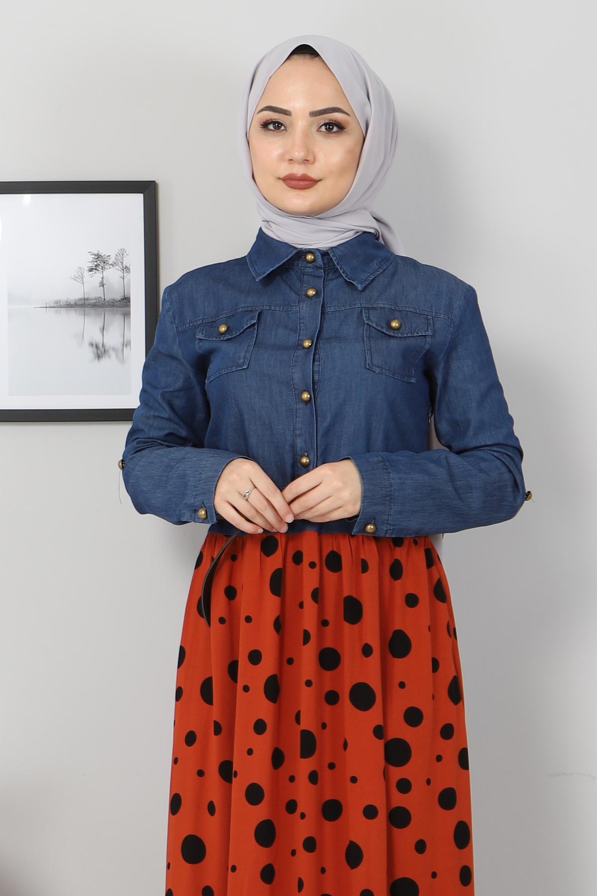 Puantiyeli Anne Elbise Kiremit 10764-8