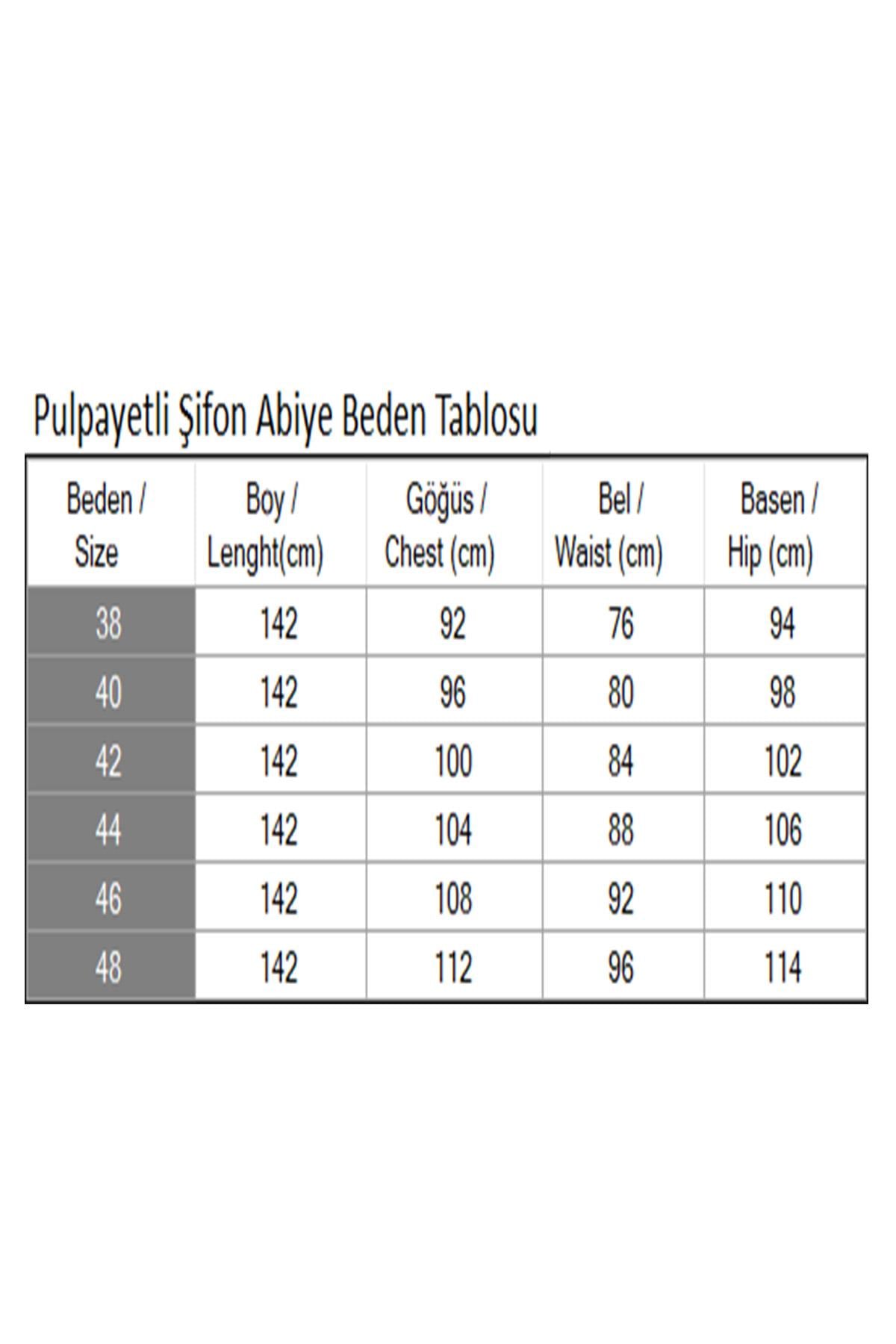 Pulpayetli Şifon Abiye Gül Kurusu 19187