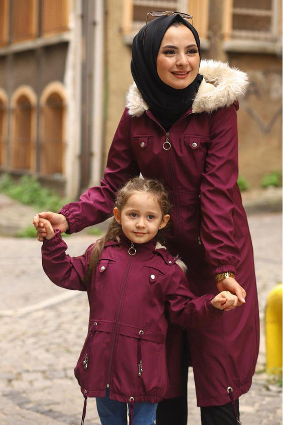 Püskül Detaylı Çocuk Mont Mürdüm 10302