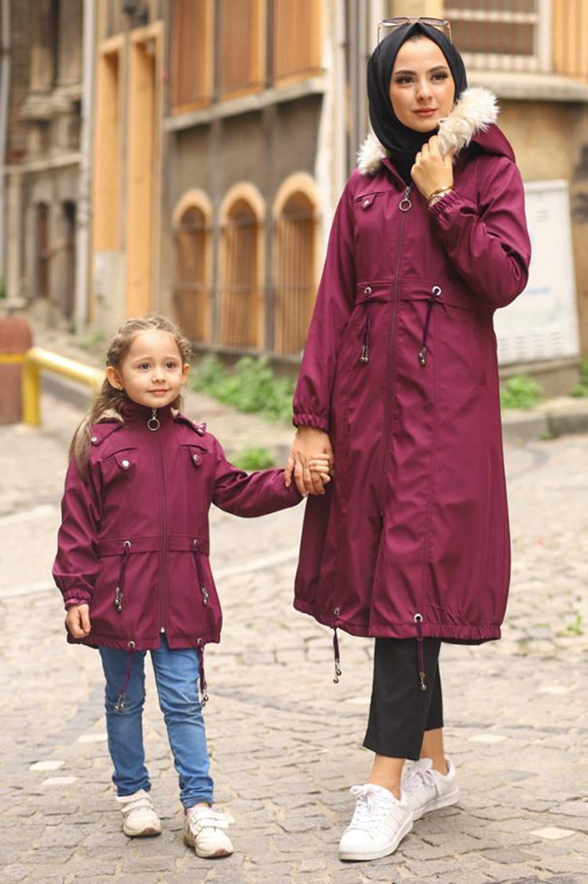 Püskül Detaylı Çocuk Mont Mürdüm 10302