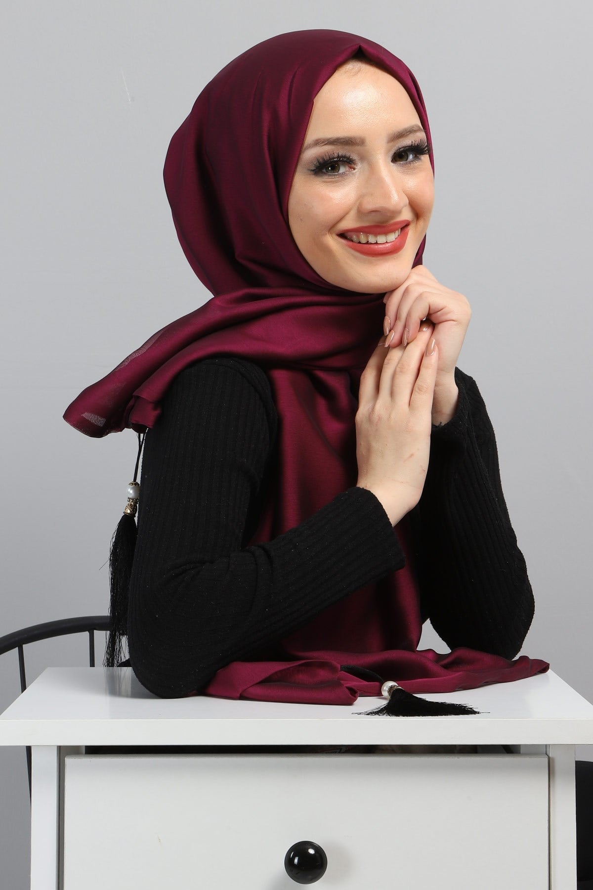 Püsküllü Janjan Şifon Şal Şarabi 3010