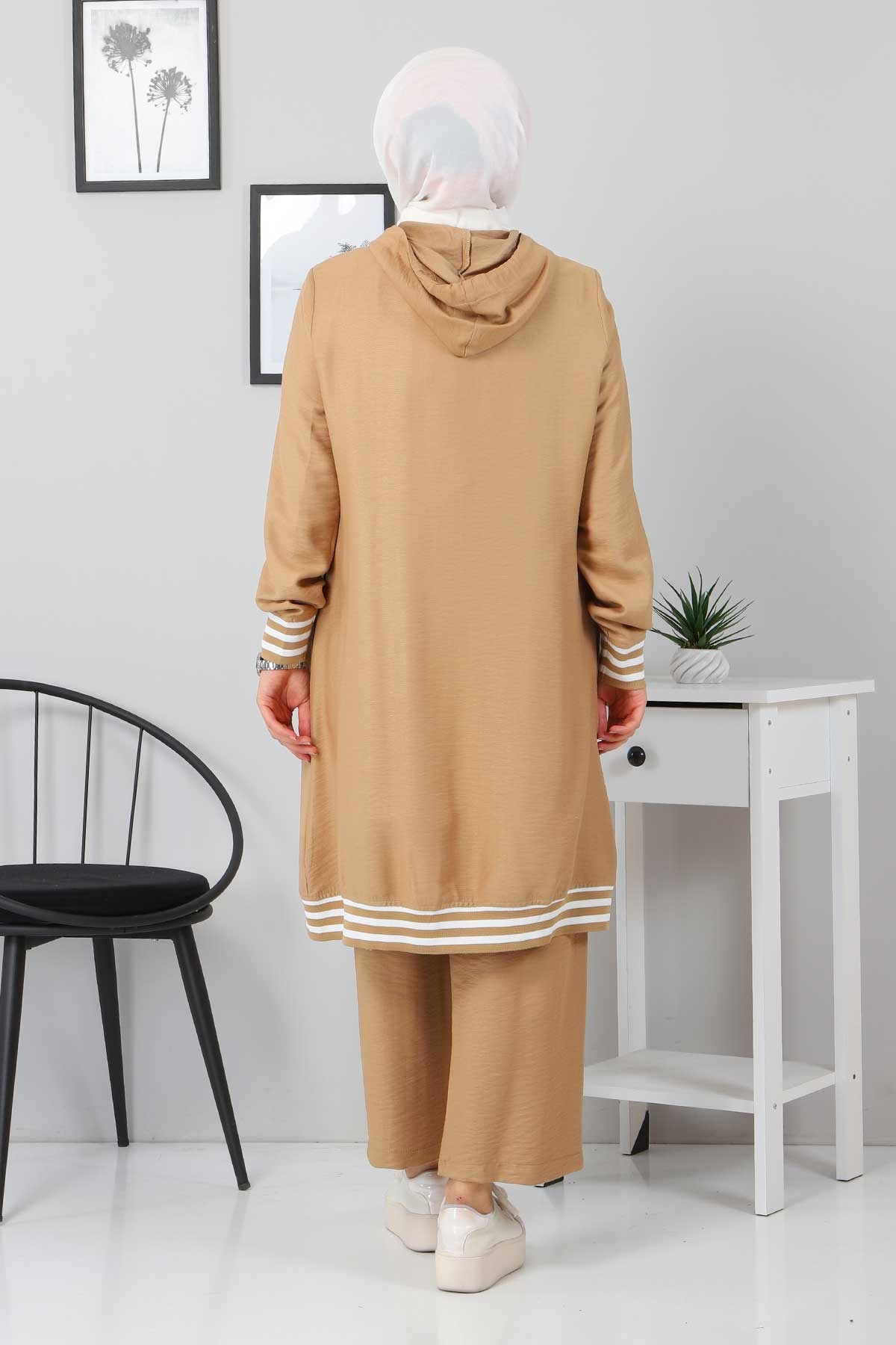 Ribanalı Bağcıklı Kombin Taba 104