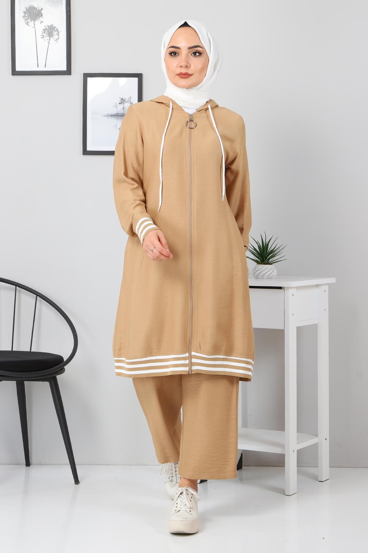 Ribanalı Bağcıklı Kombin Taba 104