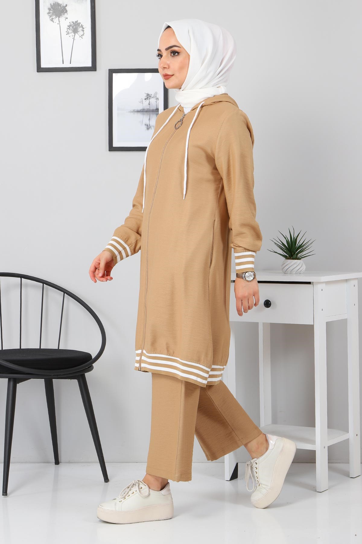 Ribanalı Bağcıklı Kombin Taba 104