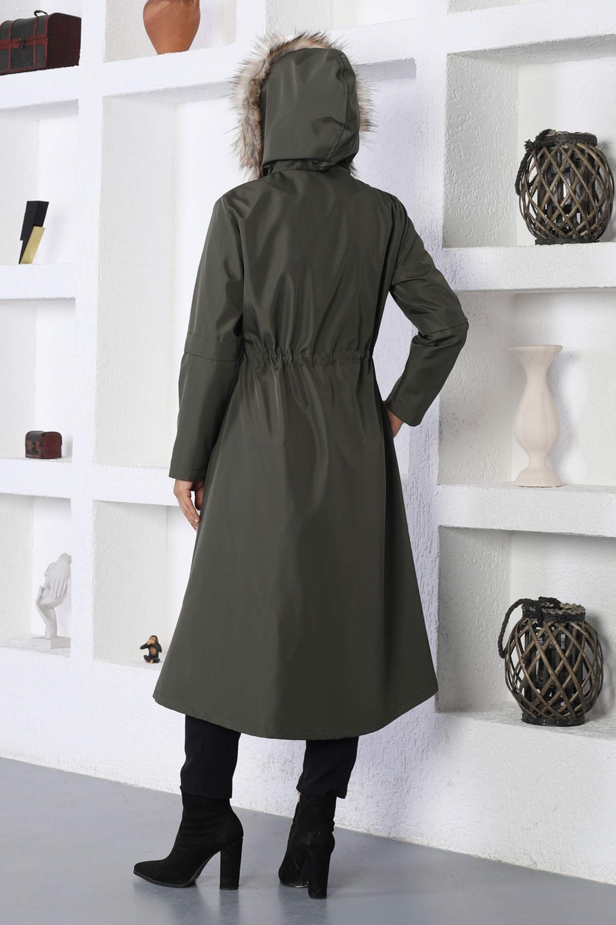 Şerit Detaylı Mont Haki 10360