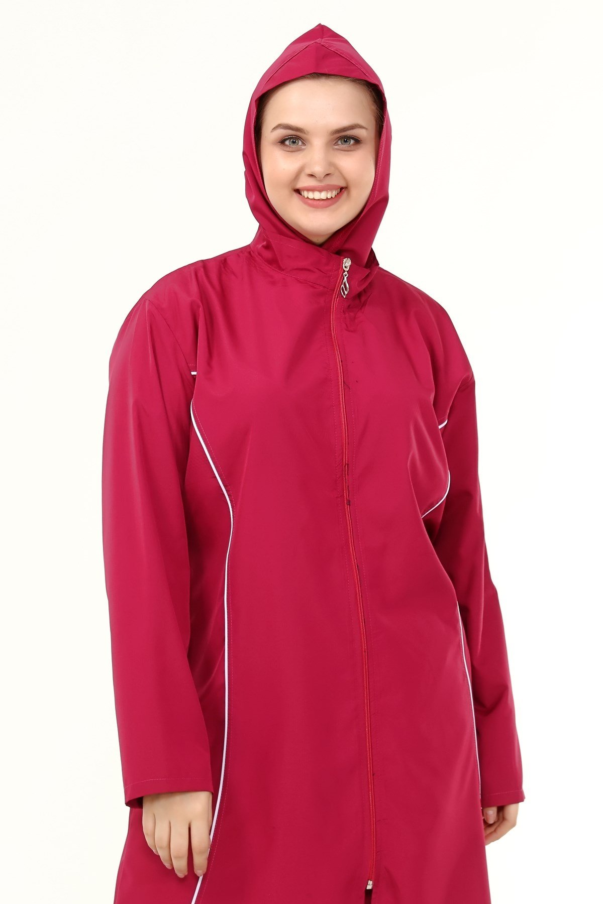 Şerit Detaylı Tesettür Mayo Lila 8507