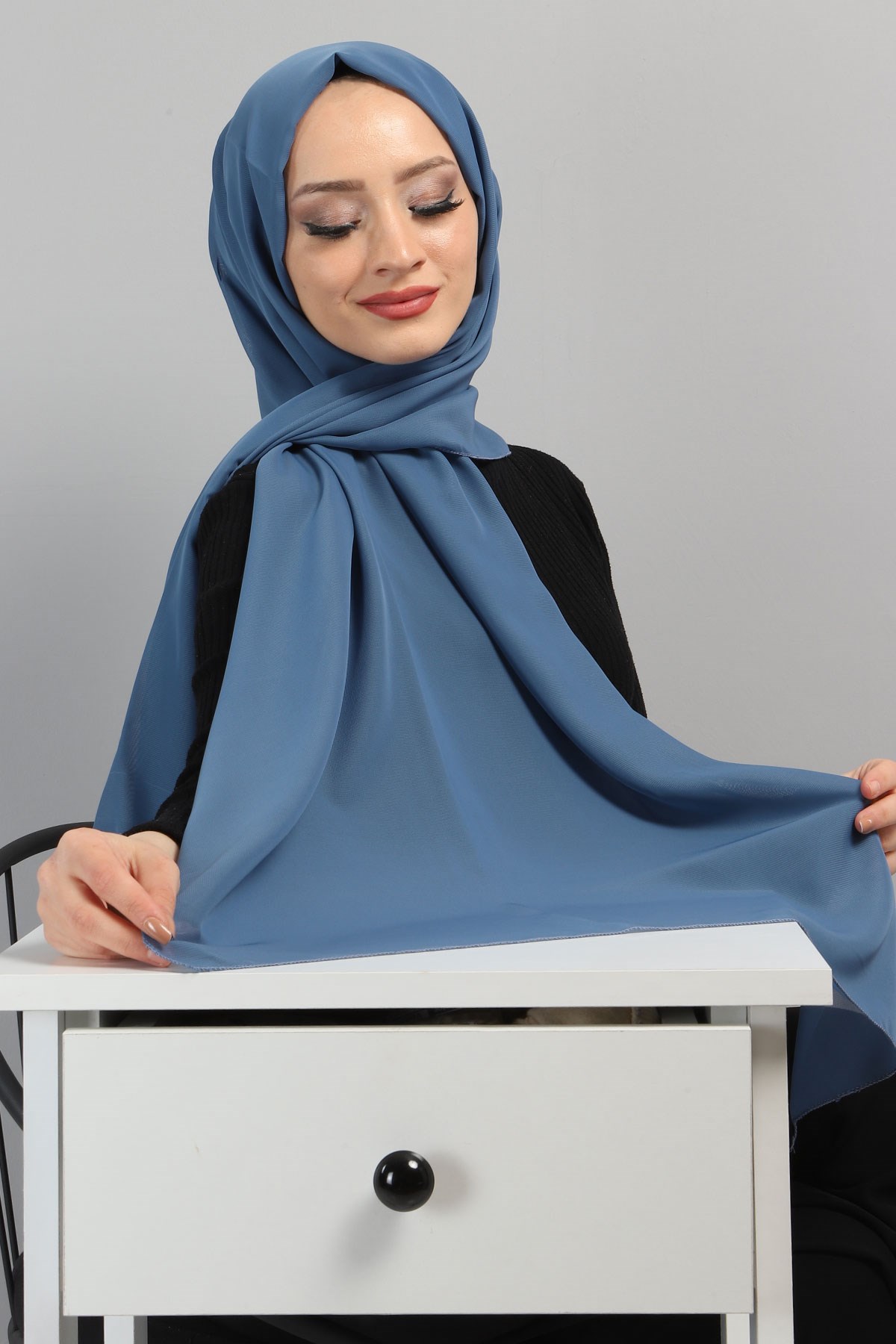 Şifon Şal Bebe Mavisi 3011