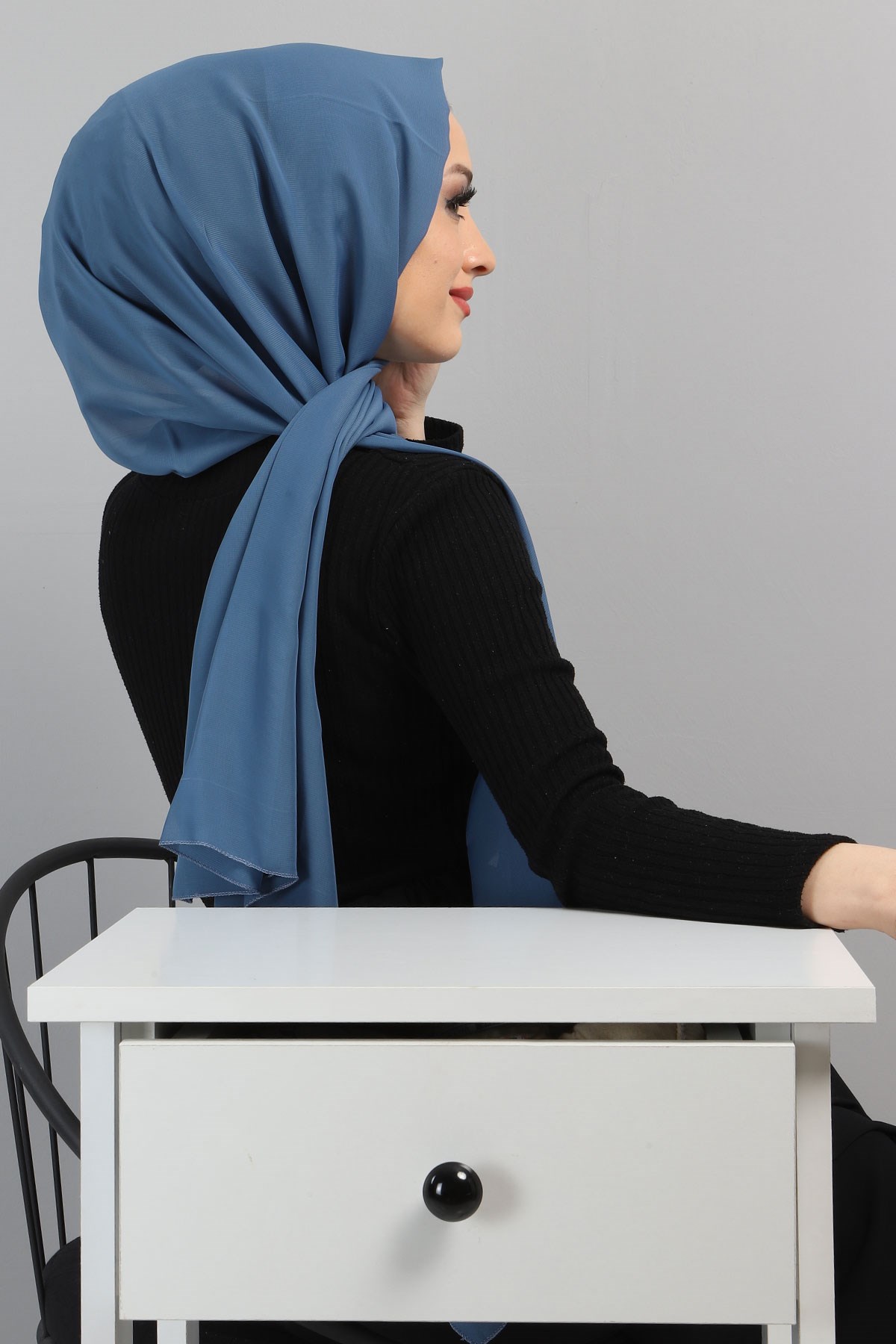 Şifon Şal Bebe Mavisi 3011
