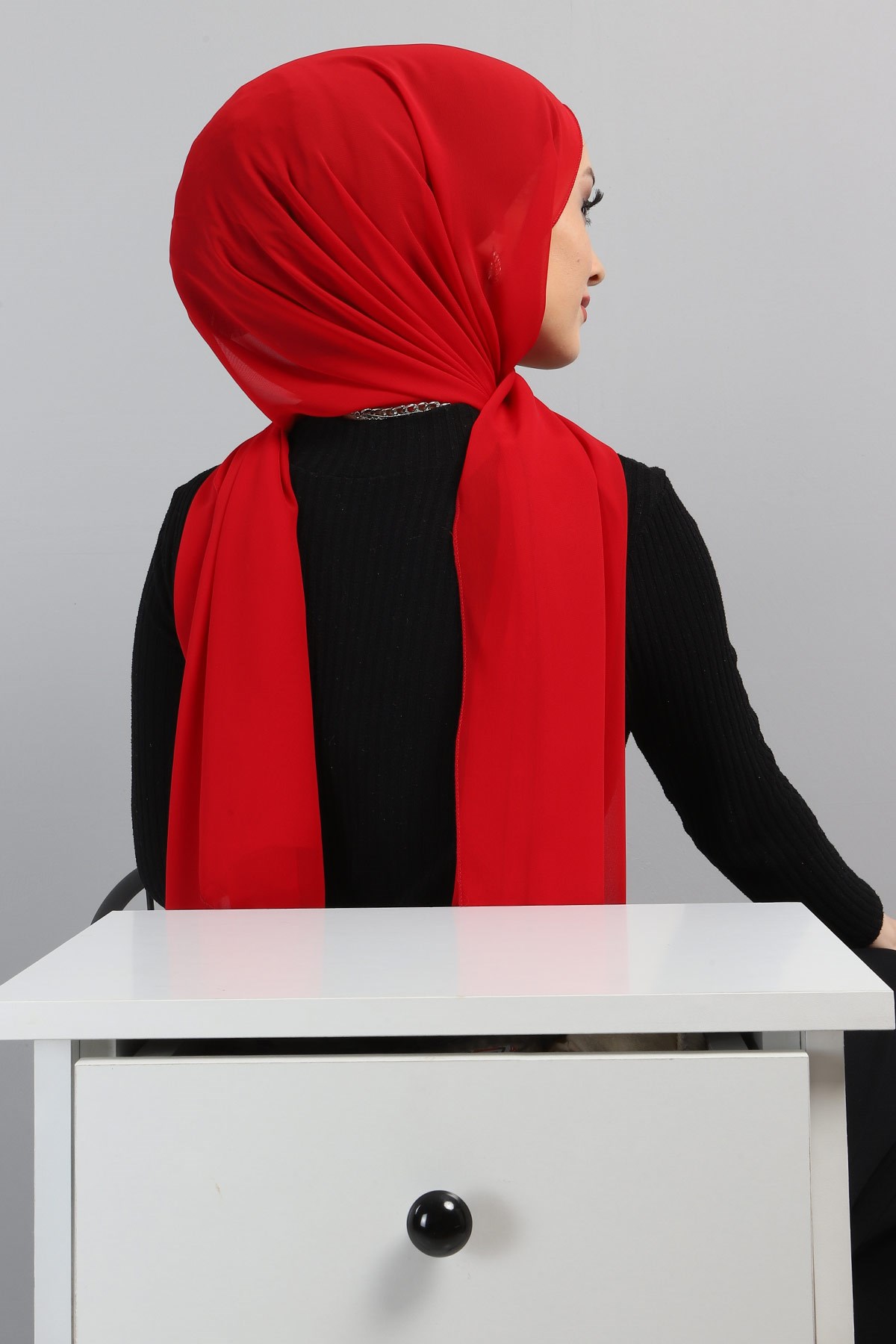 Şifon Şal Kırmızı 3011
