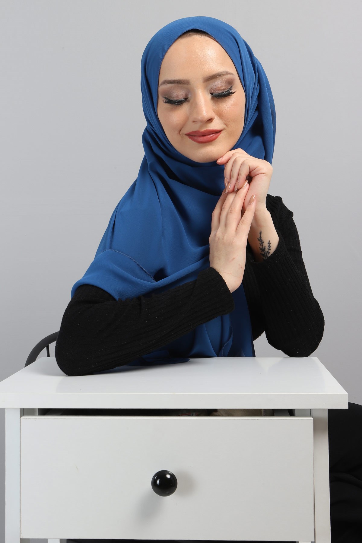 Şifon Şal Mavi 3011