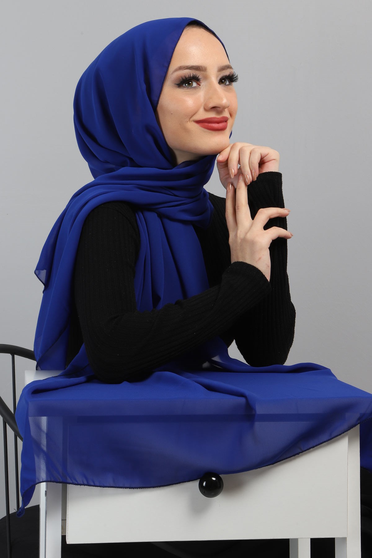 Şifon Şal Saks 3011