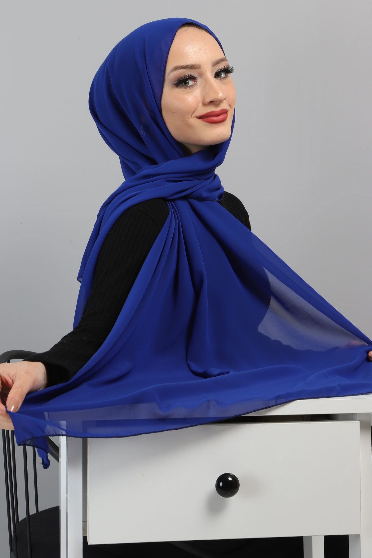 Şifon Şal Saks 3011
