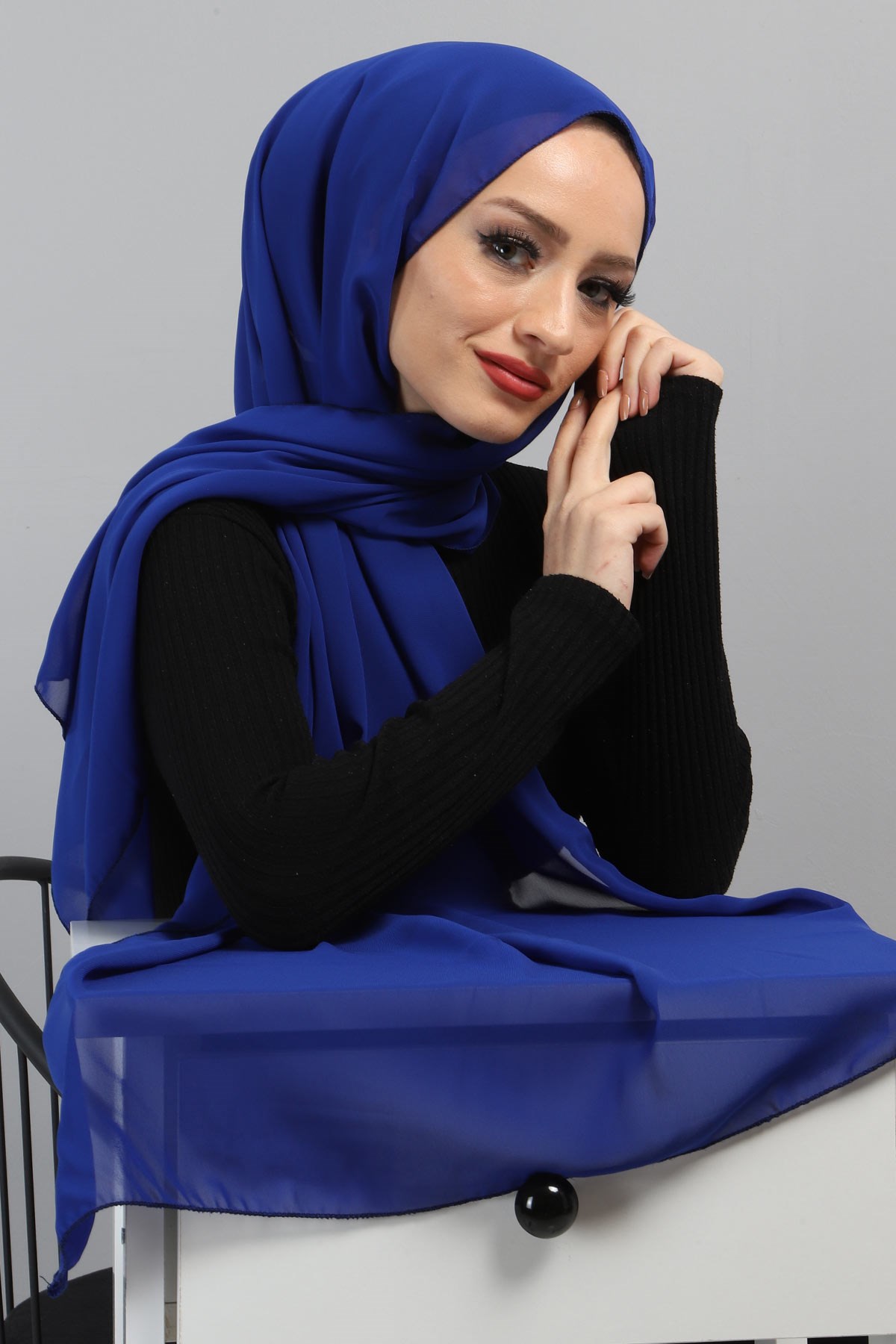 Şifon Şal Saks 3011