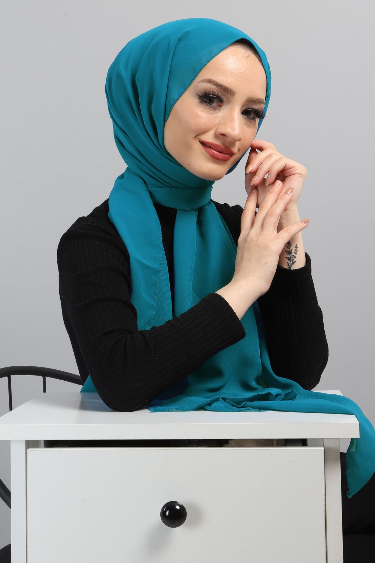Şifon Şal Turkuaz 3011