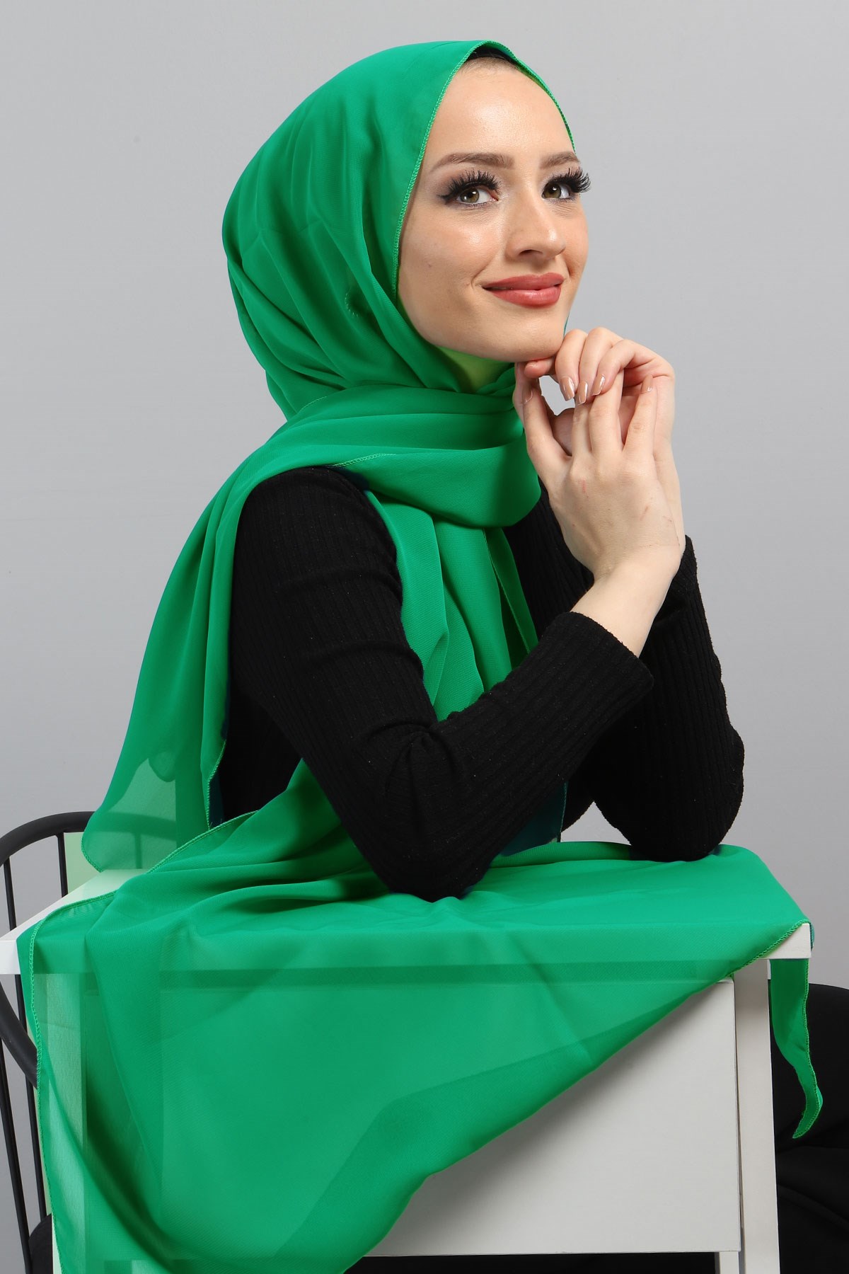 Şifon Şal Yeşil 3011