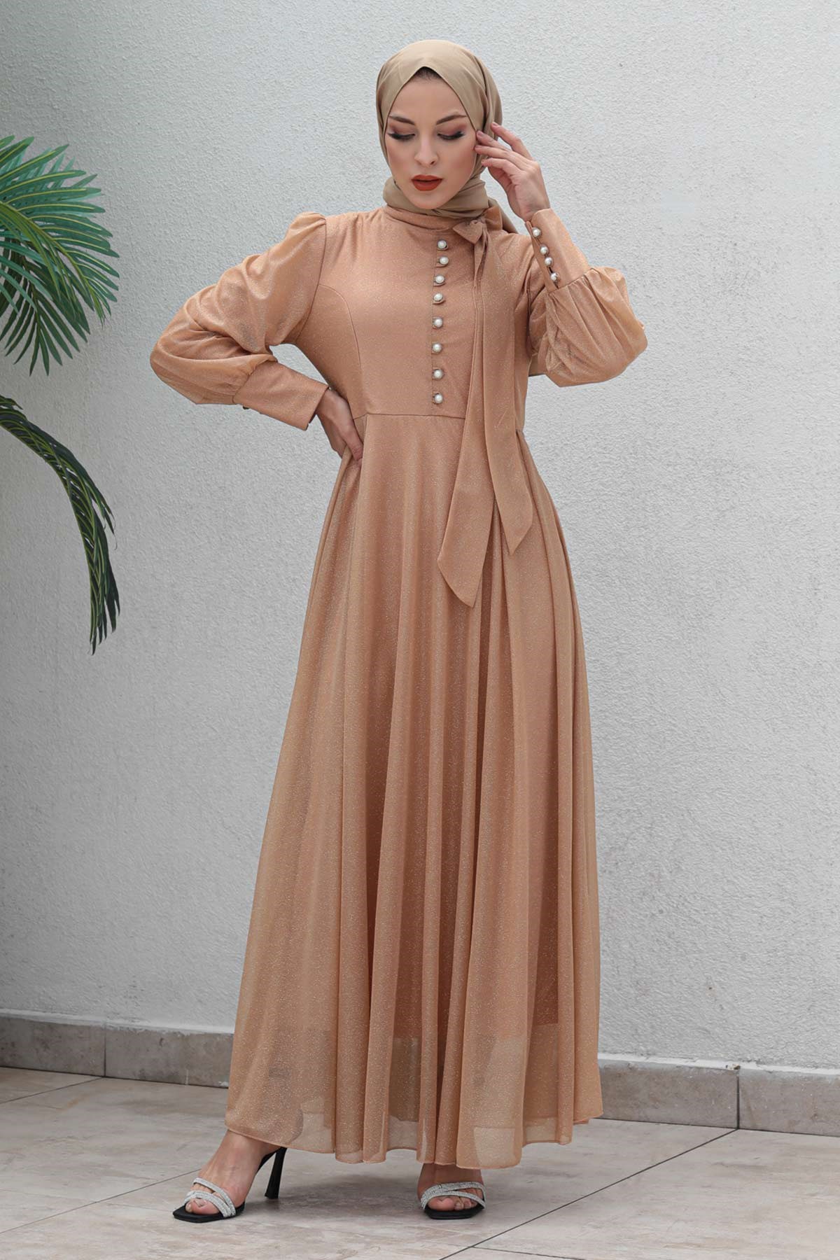Simli Abiye Gold 13801