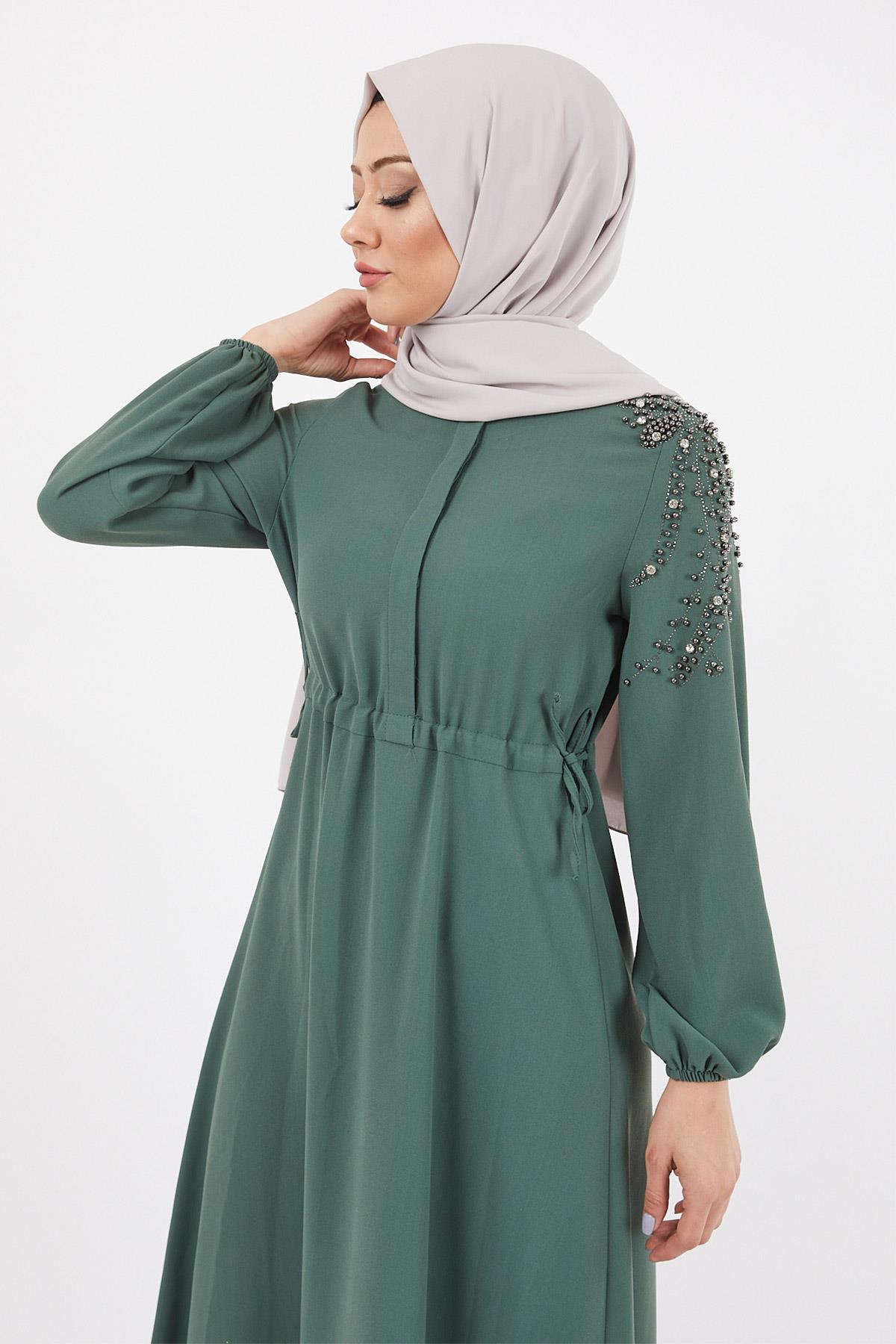 Taş Detaylı Elbise Mint 12227