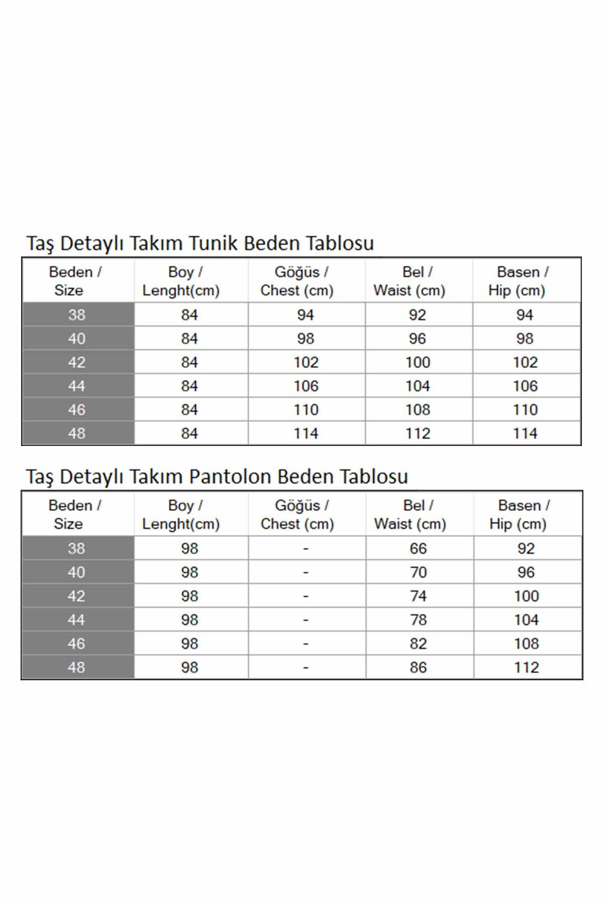 Taş Detaylı Kemerli Takım Turkuaz 19104