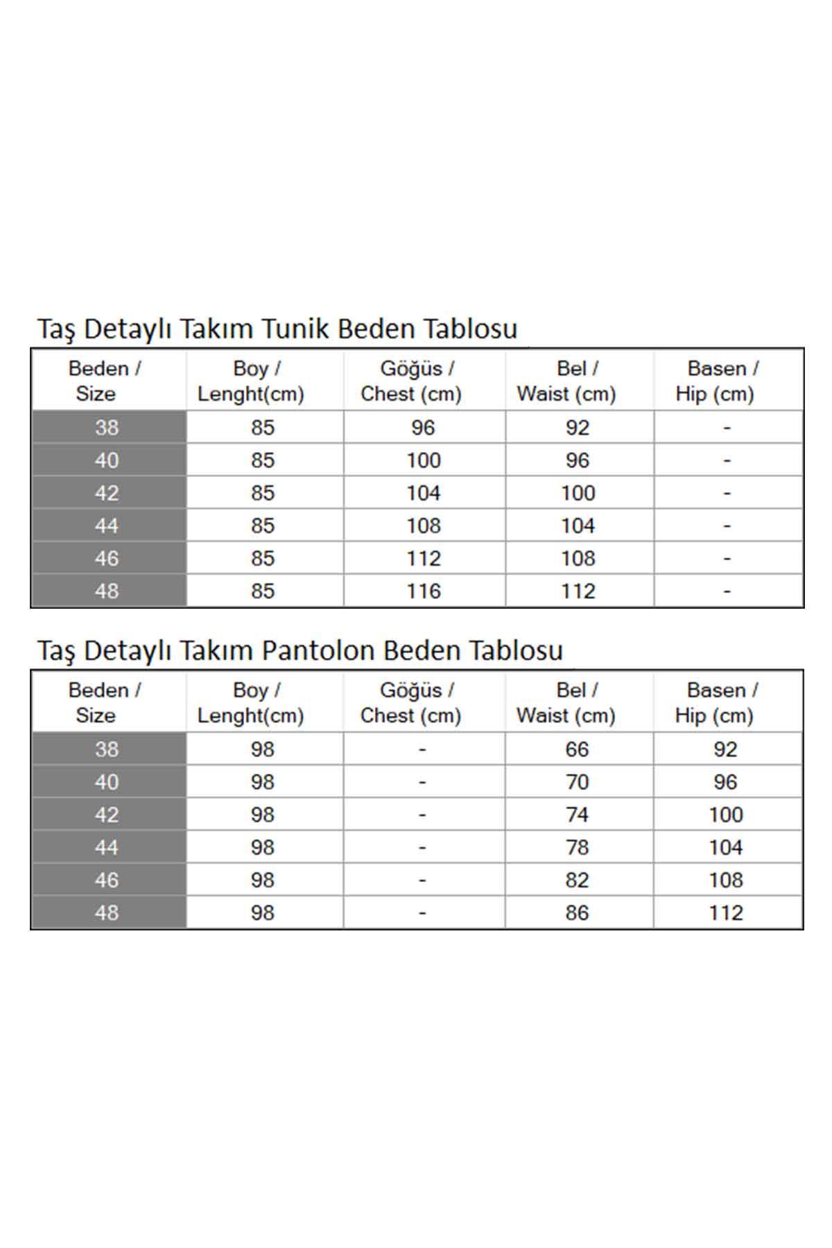 Taş Detaylı Takım Mavi 19902
