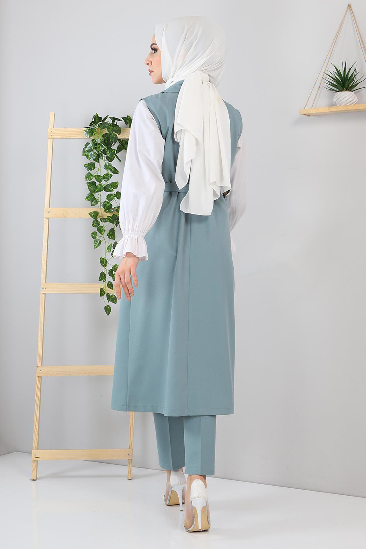 Taş Detaylı Takım Mint 10727