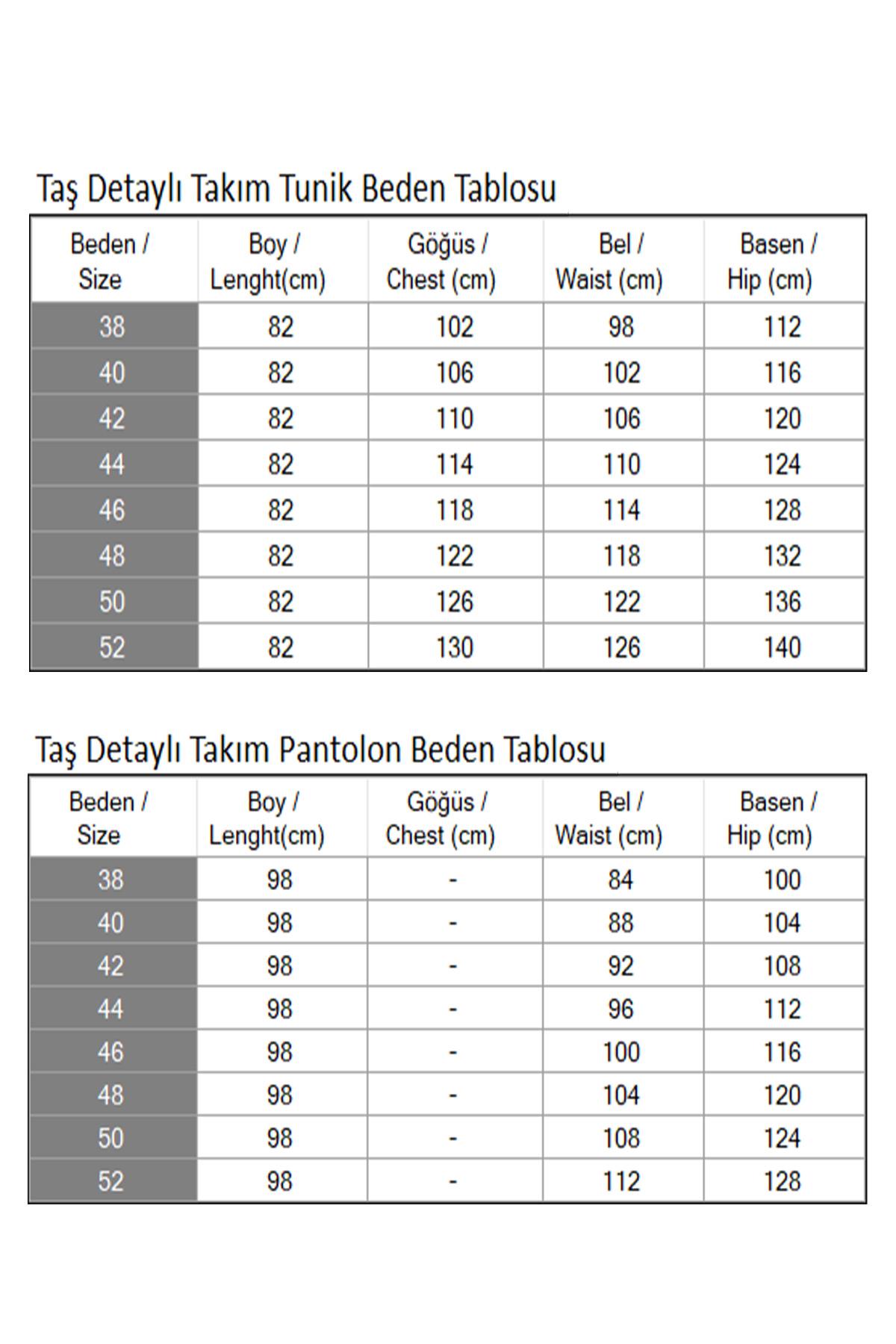 Taş Detaylı Takım Siyah Siyah 19266