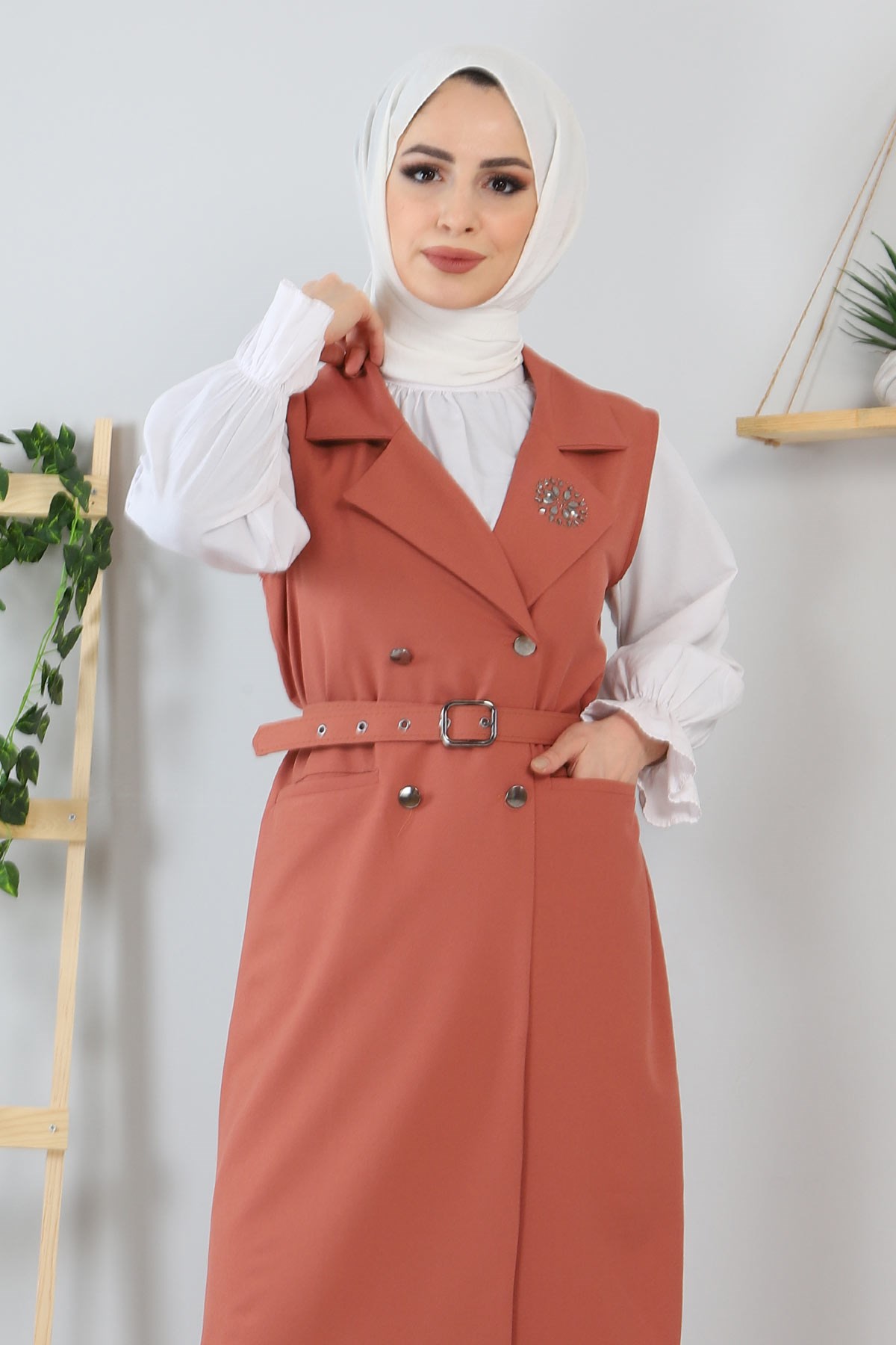 Taş Detaylı Takım Somon 10727
