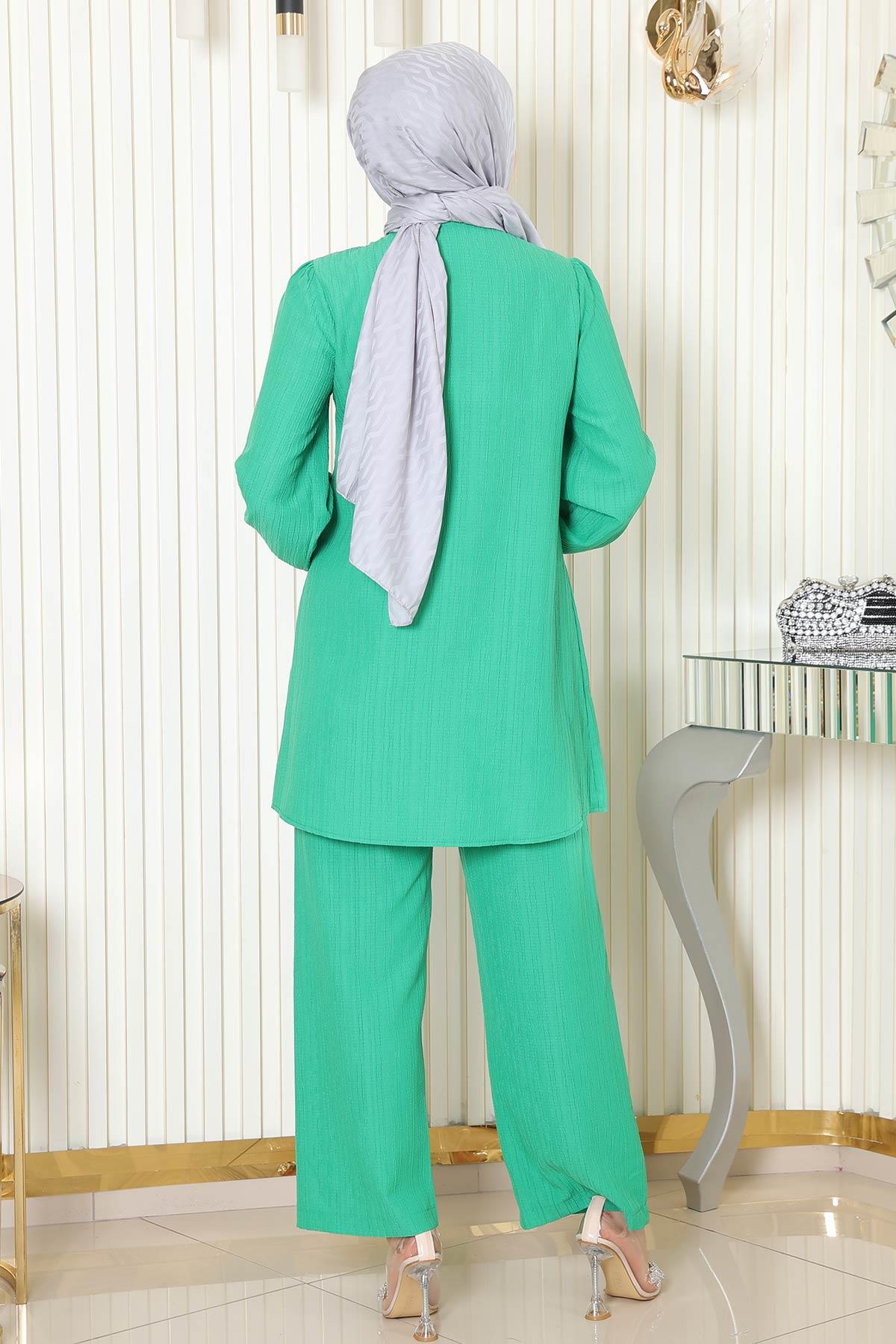 Taş Detaylı Takım Yeşil Yeşil MSW19195-4