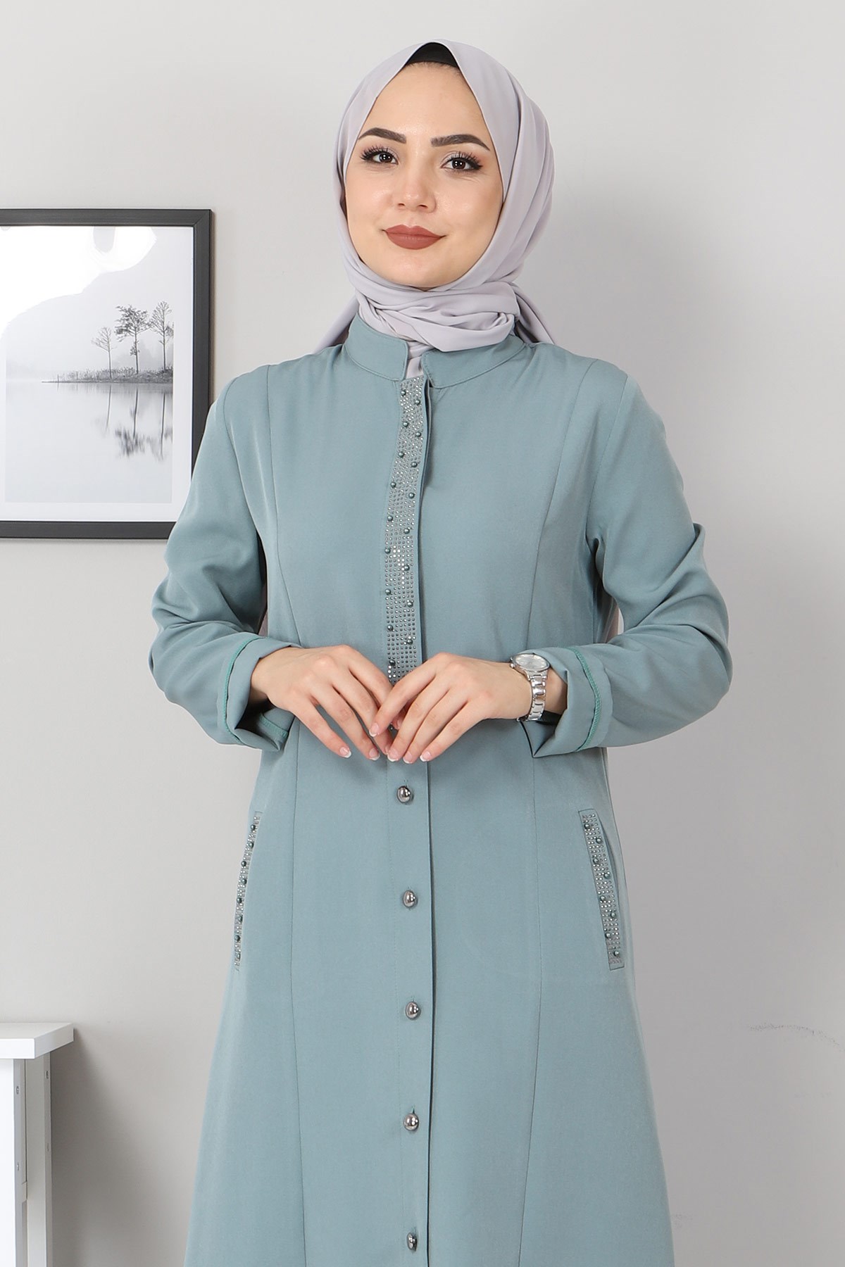 Taş Detaylı Tunik Mint 10767