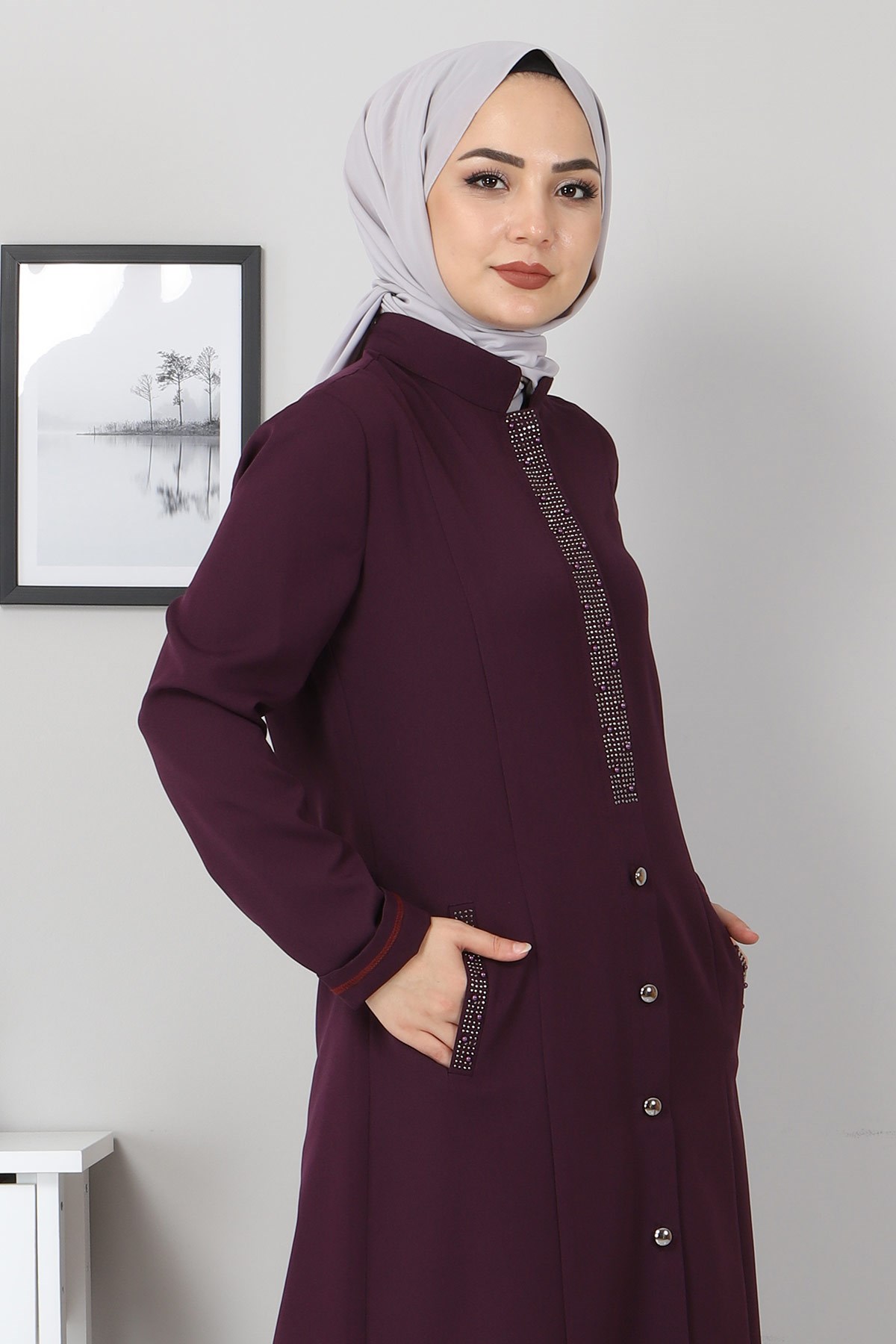 Taş Detaylı Tunik Mor 10767
